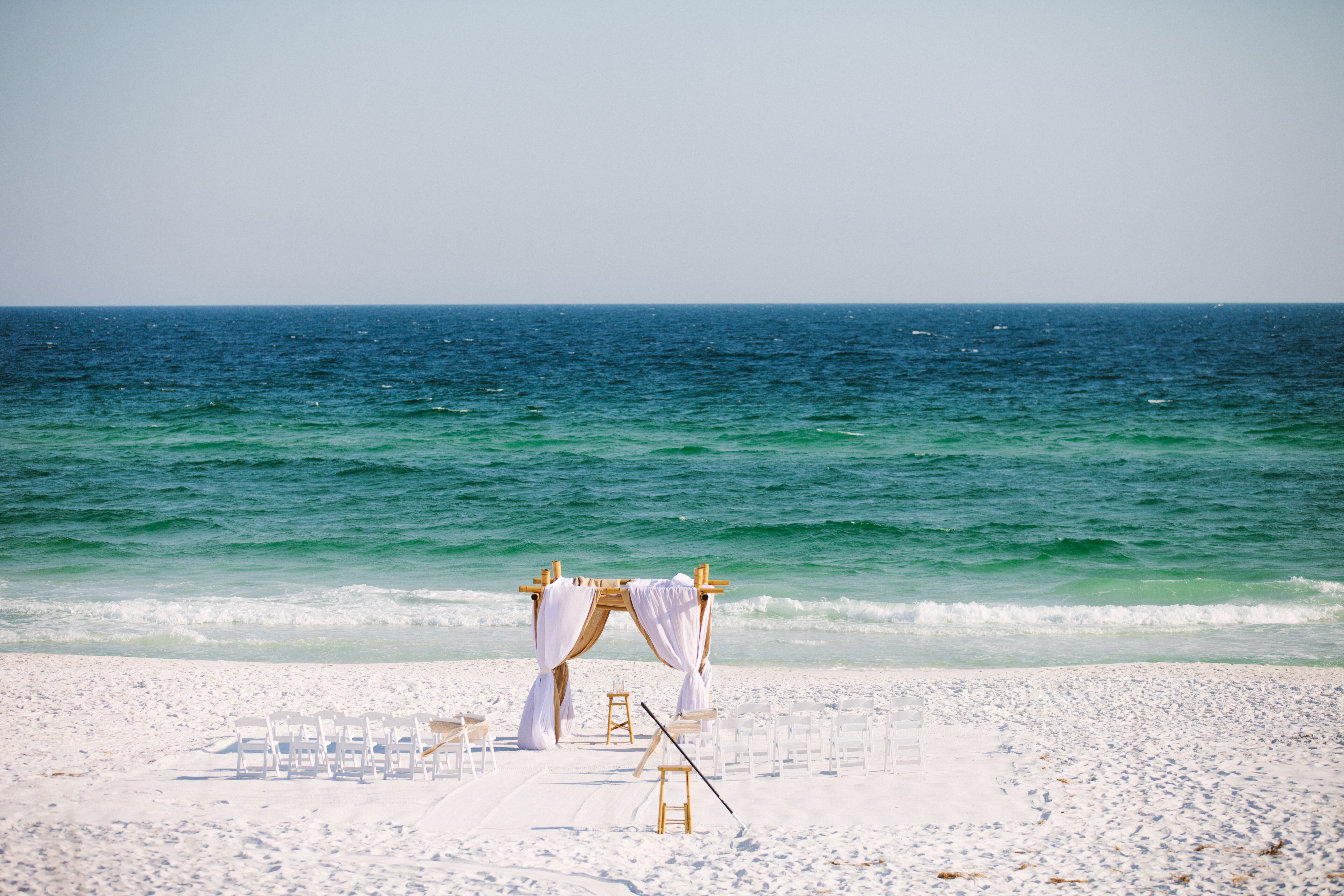 Simple Destin Florida Beach Ceremony Decor