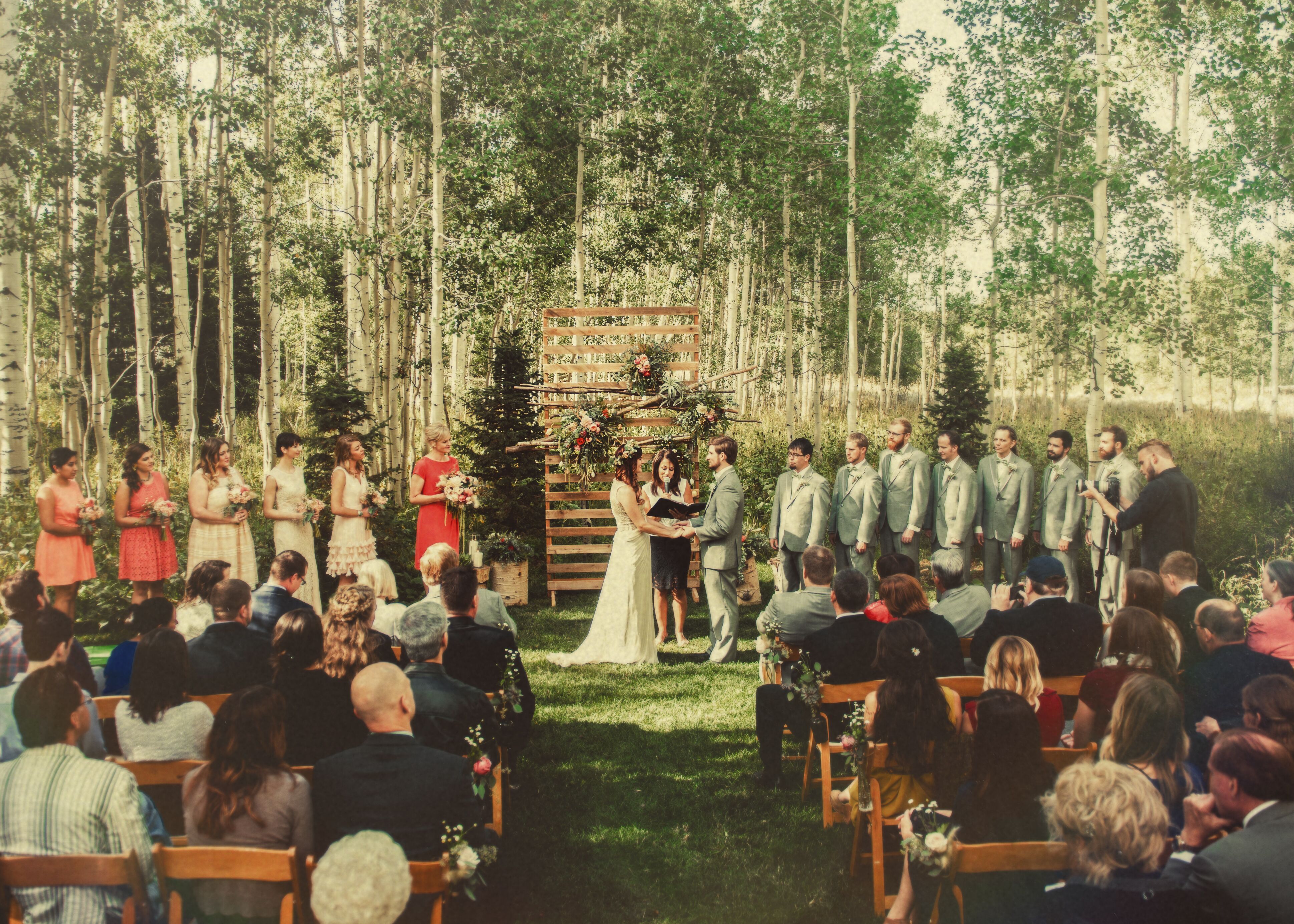 Natural Wedding  Ceremony at Wolf Creek Ranch  in Woodland Utah 