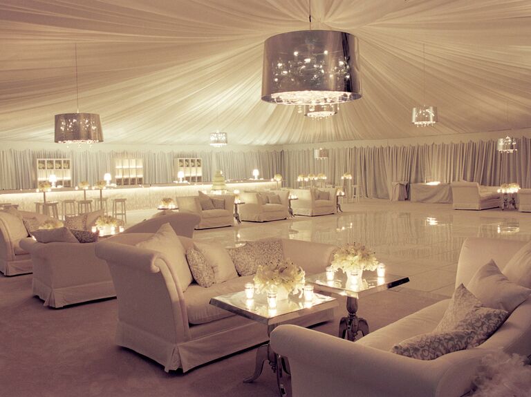 Tara Guerard's luxe tented reception lounge