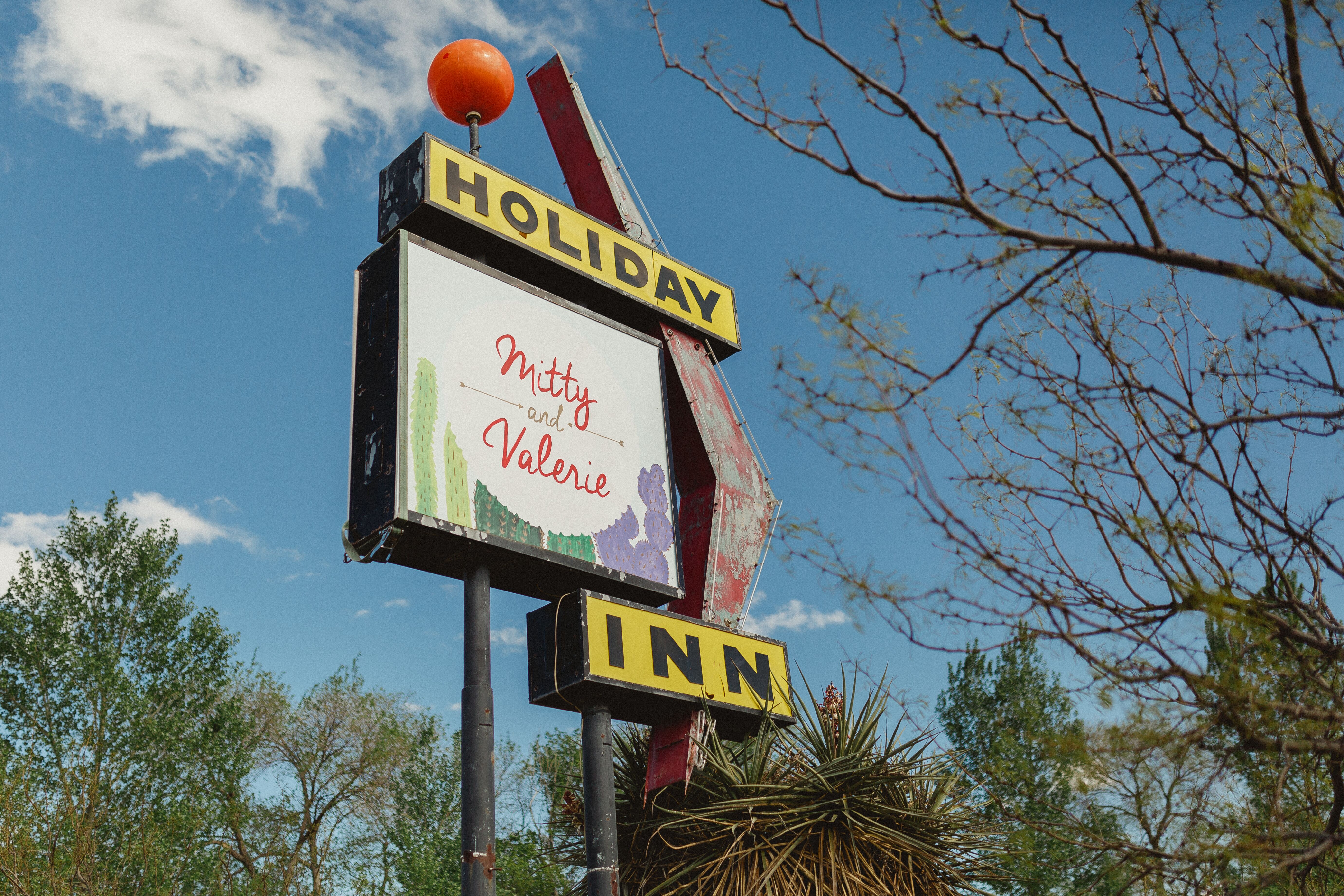 Custom Wedding Sign at the Capri in Marfa, Texas