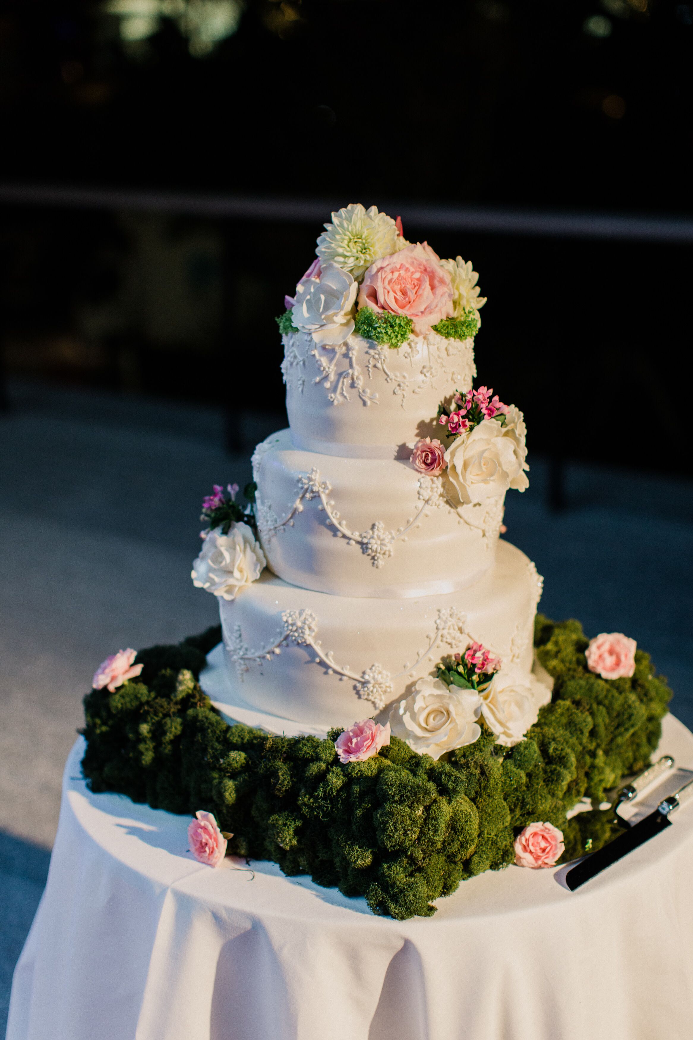 Tiered, Garden-Inspired Wedding Cake