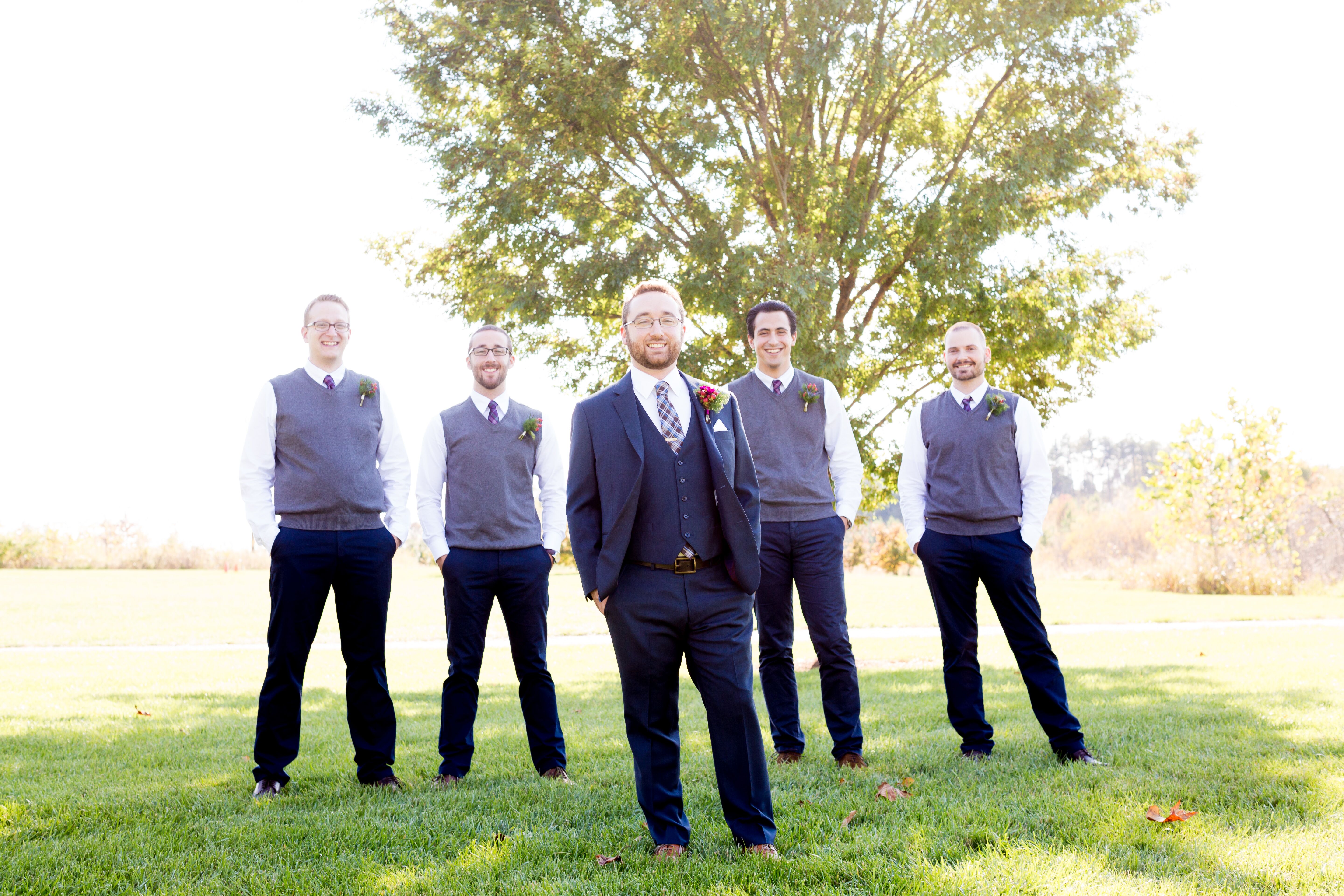 Plaid groomsmen attire best sale