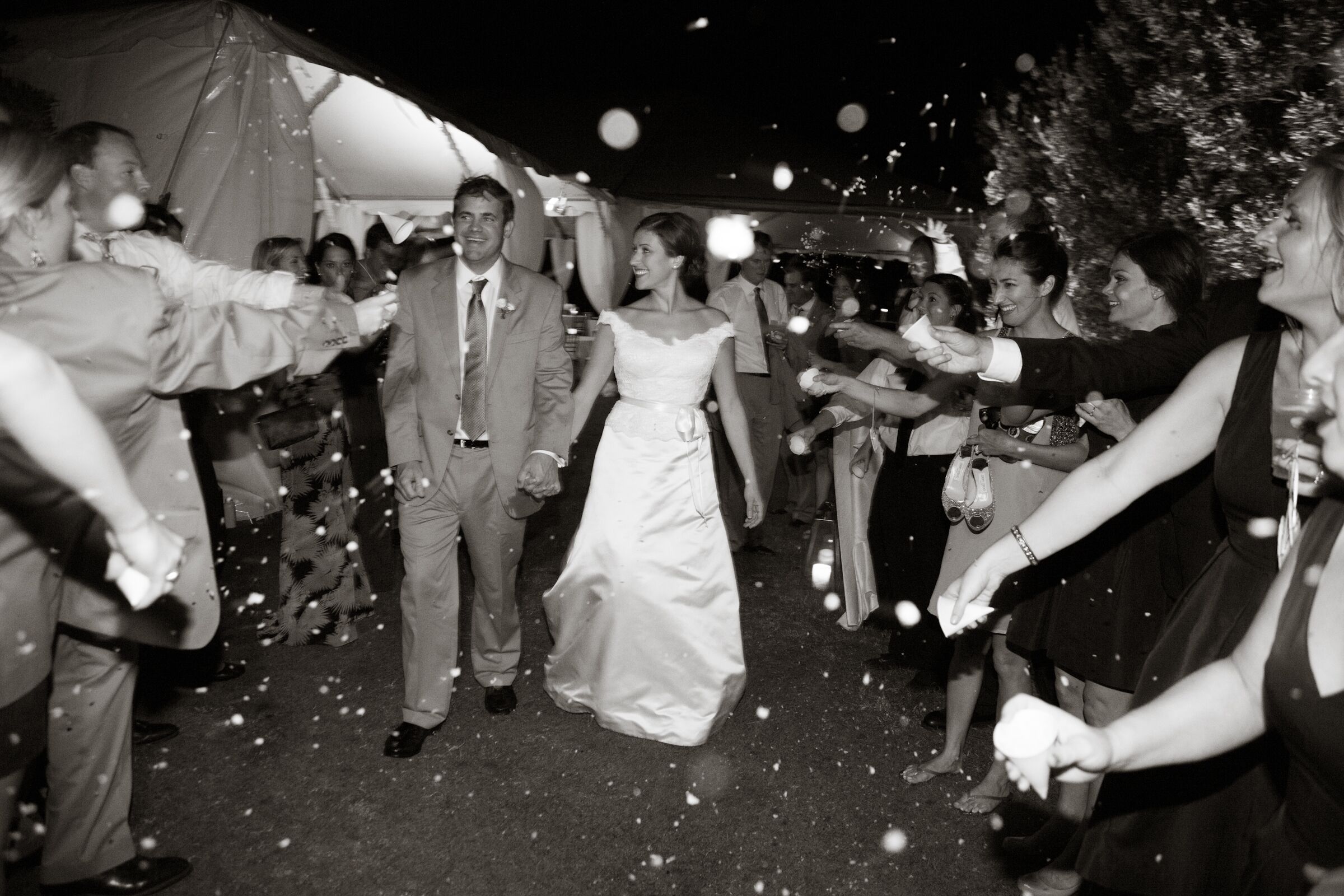 Glitter-Throwing Classic Reception Exit