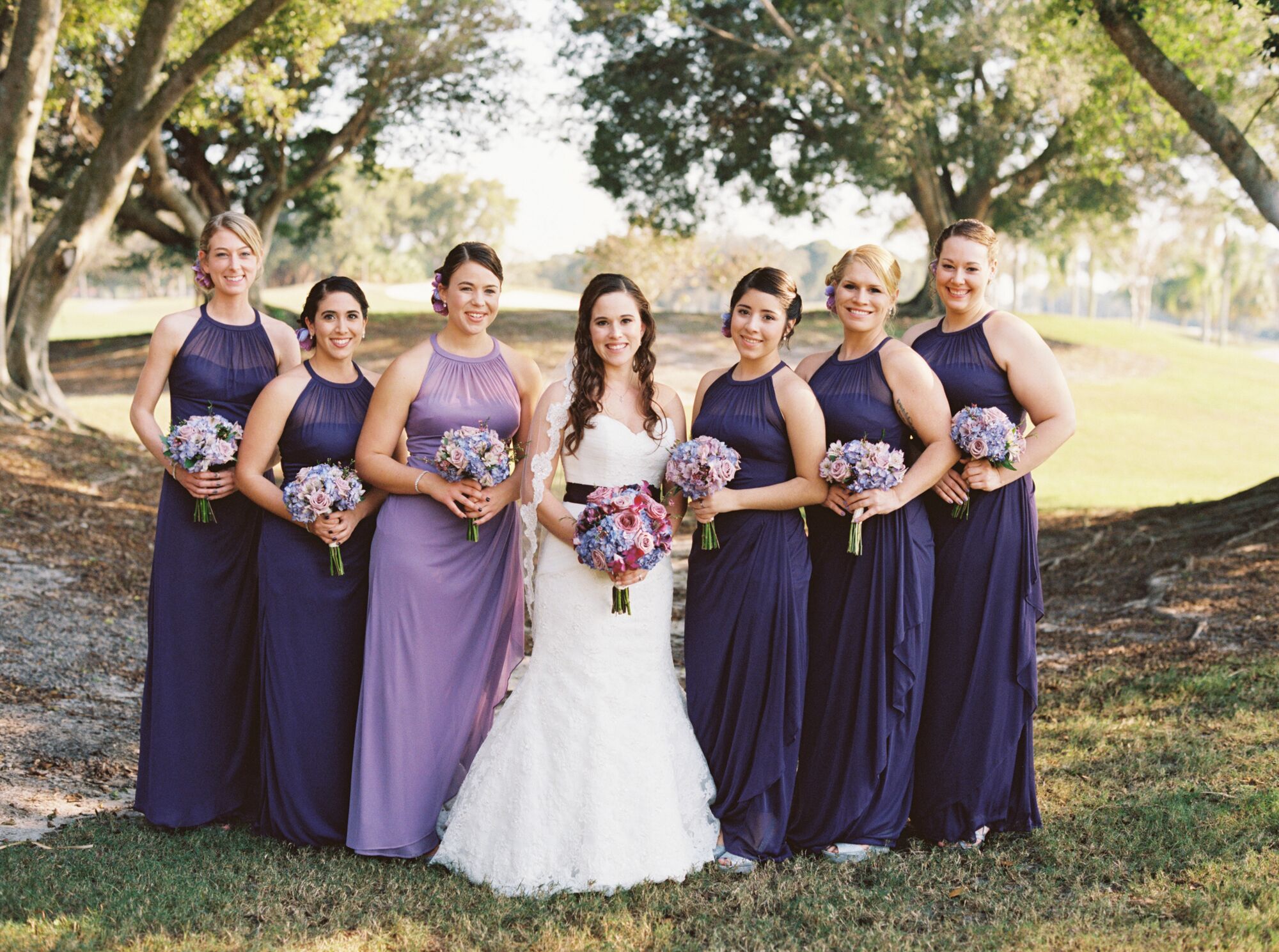 Plum and lilac bridesmaid dresses best sale