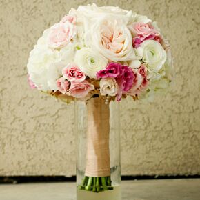 White Hydrangea and Seeded Eucalyptus Centerpiece