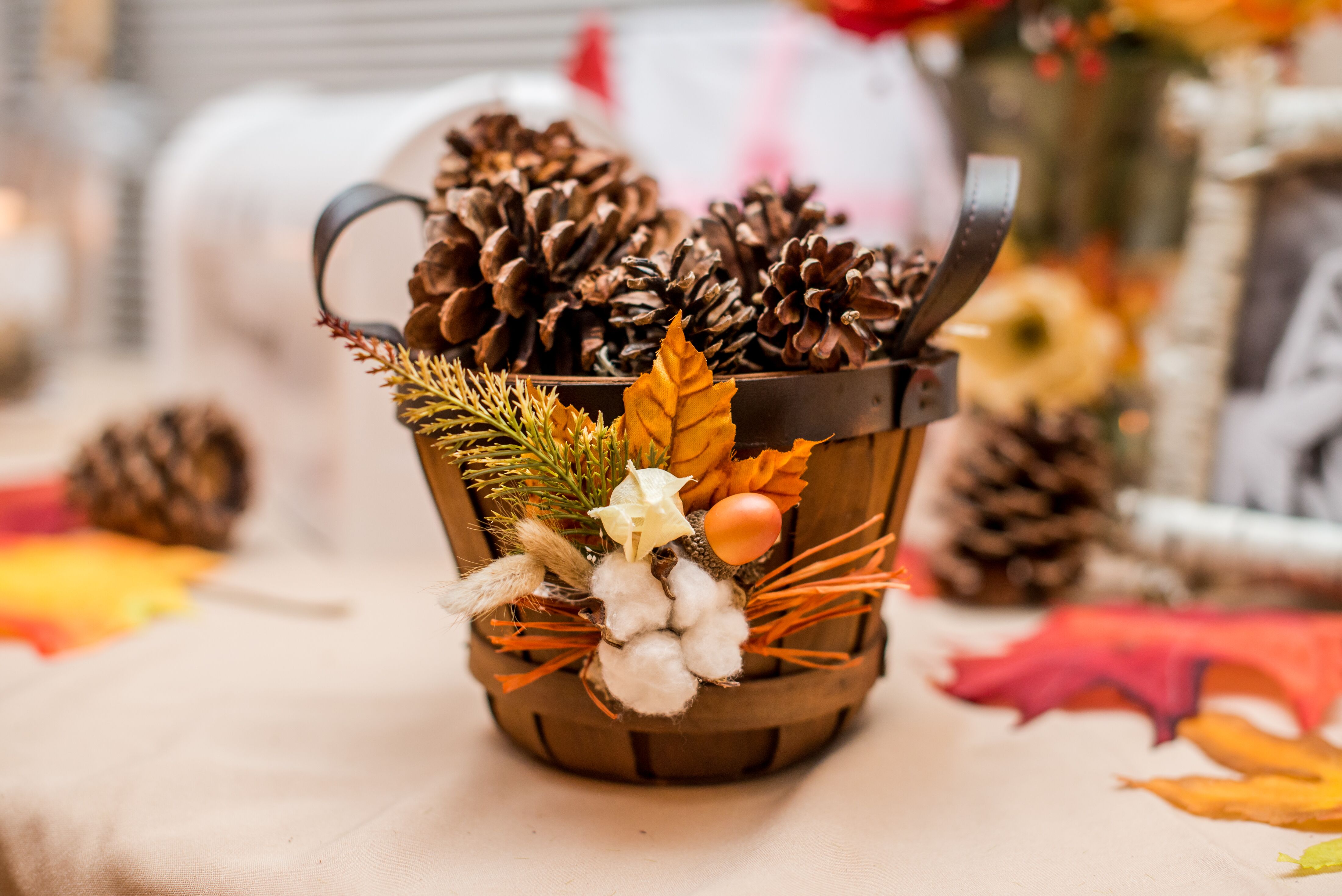 Natural DIY Pine Cone Table Centerpieces