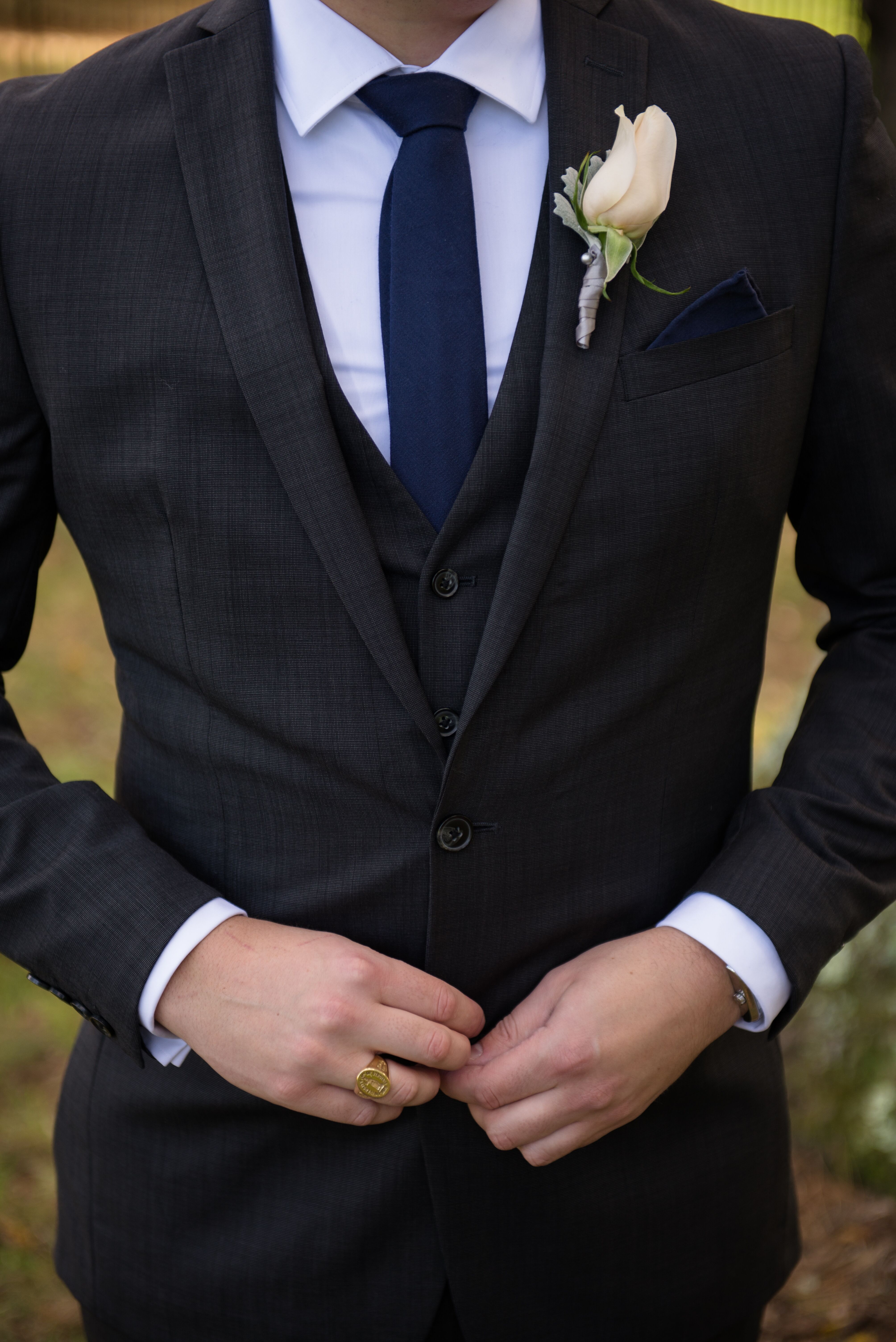 Dark grey groom outlet suit