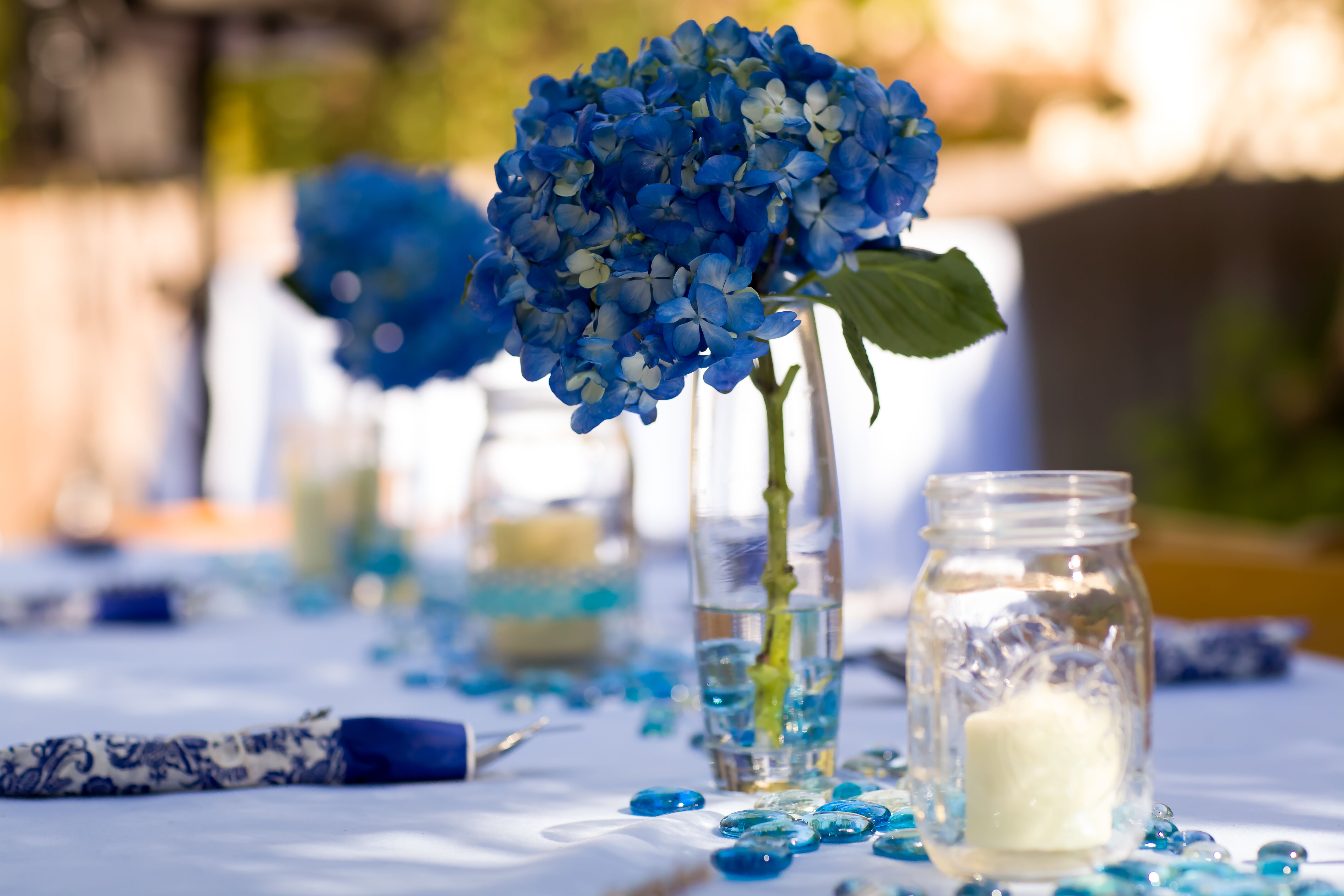 Diy Blue Hydrangea Centerpieces 2622