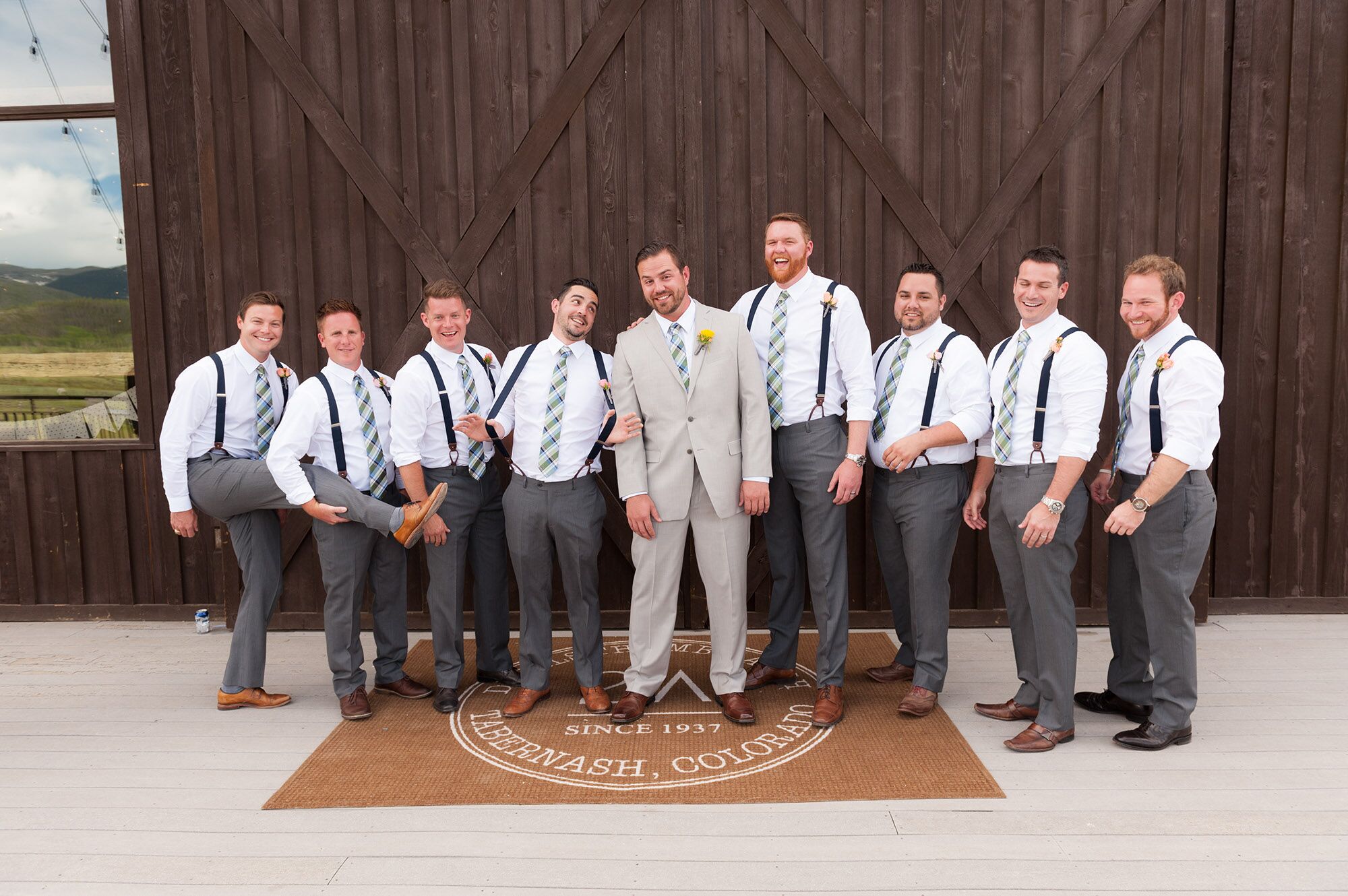 Casual Gray and Navy Groomsmen Suits