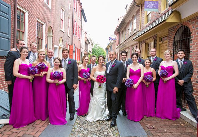 pink and purple dresses for weddings