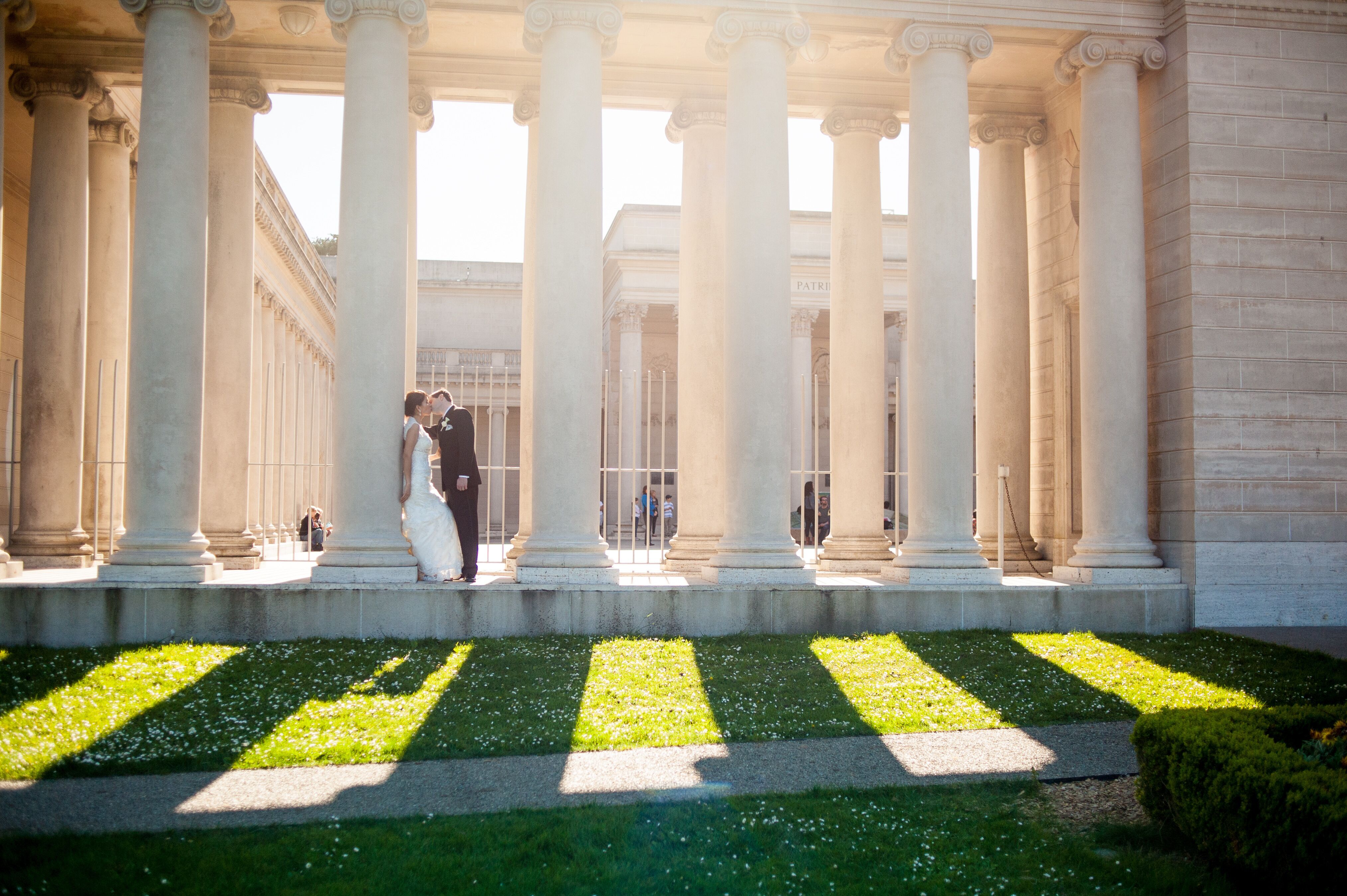 Couple Against Ivory Elegant Columns