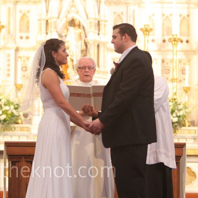 Italian bride and priest