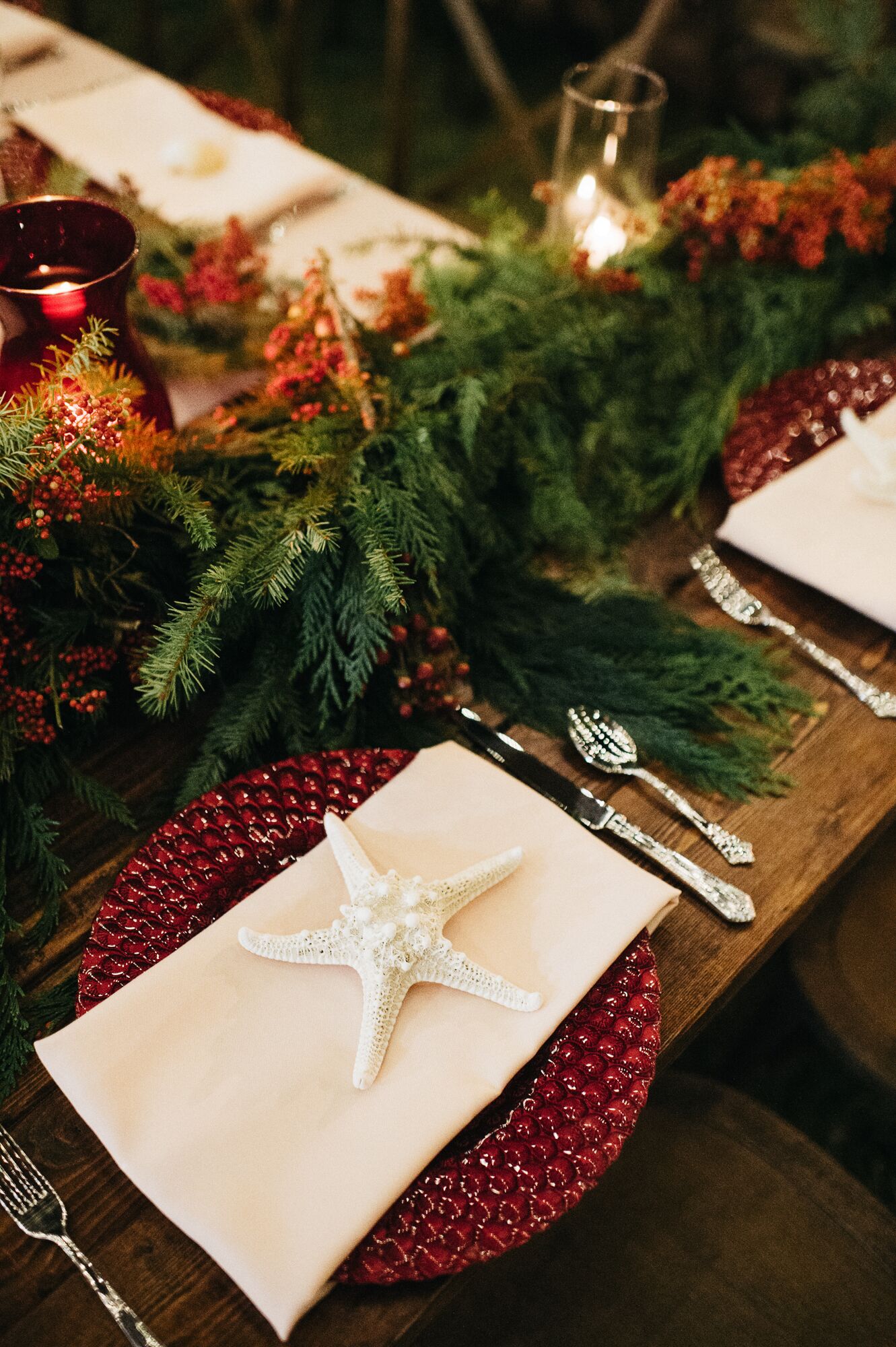 Christmas-Inspired Wedding Reception Decor