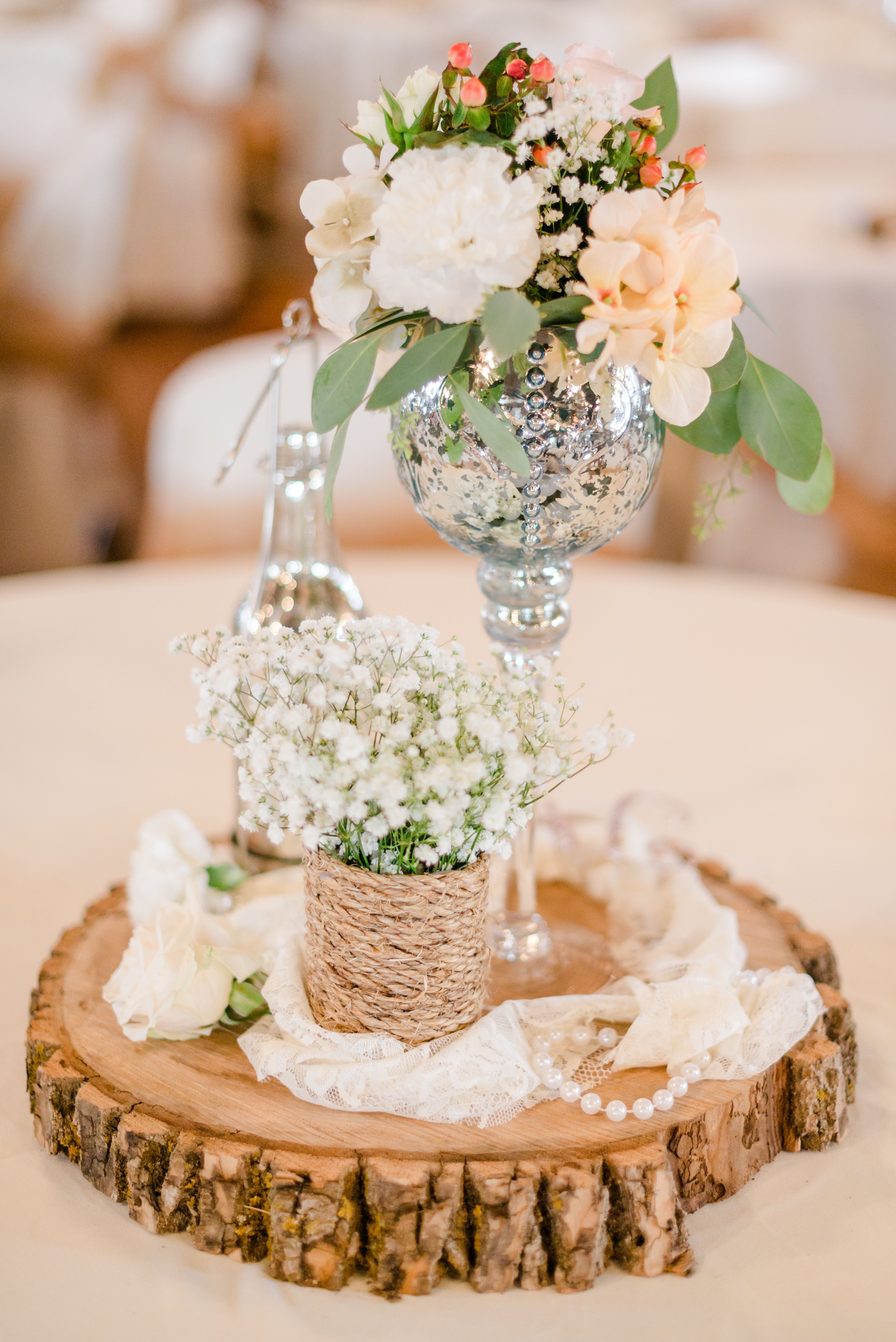  Rustic Centerpiece with Baby s Breath