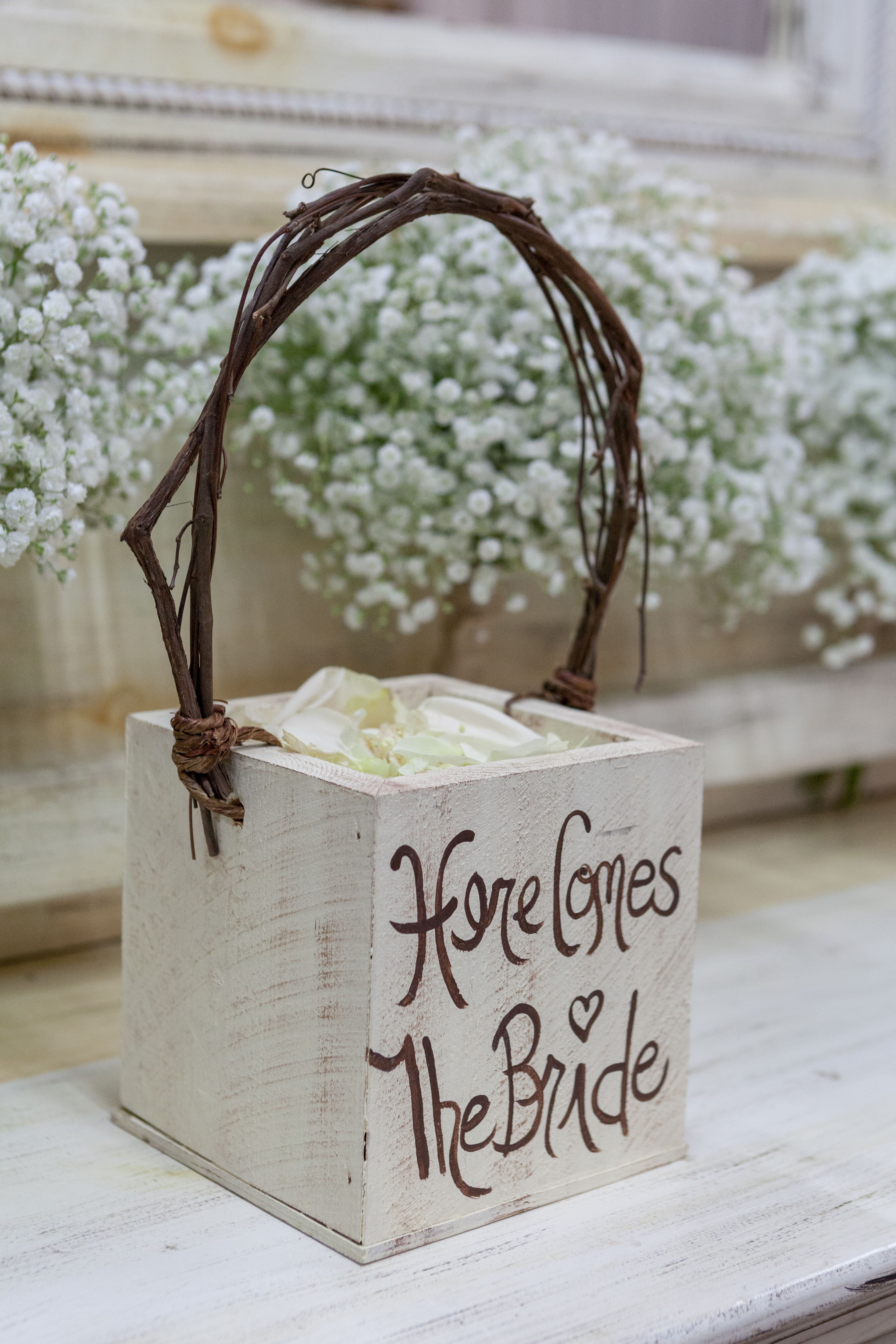 Here comes the store bride flower basket