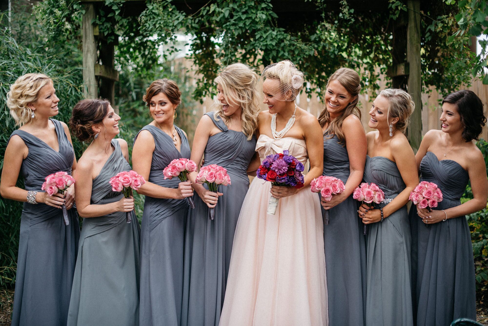 charcoal bridesmaid dresses