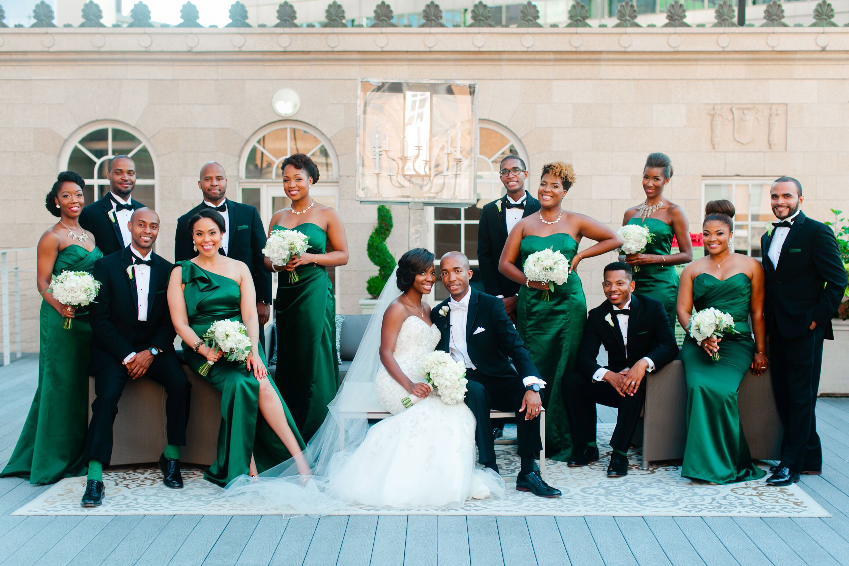 green silk bridesmaid dress