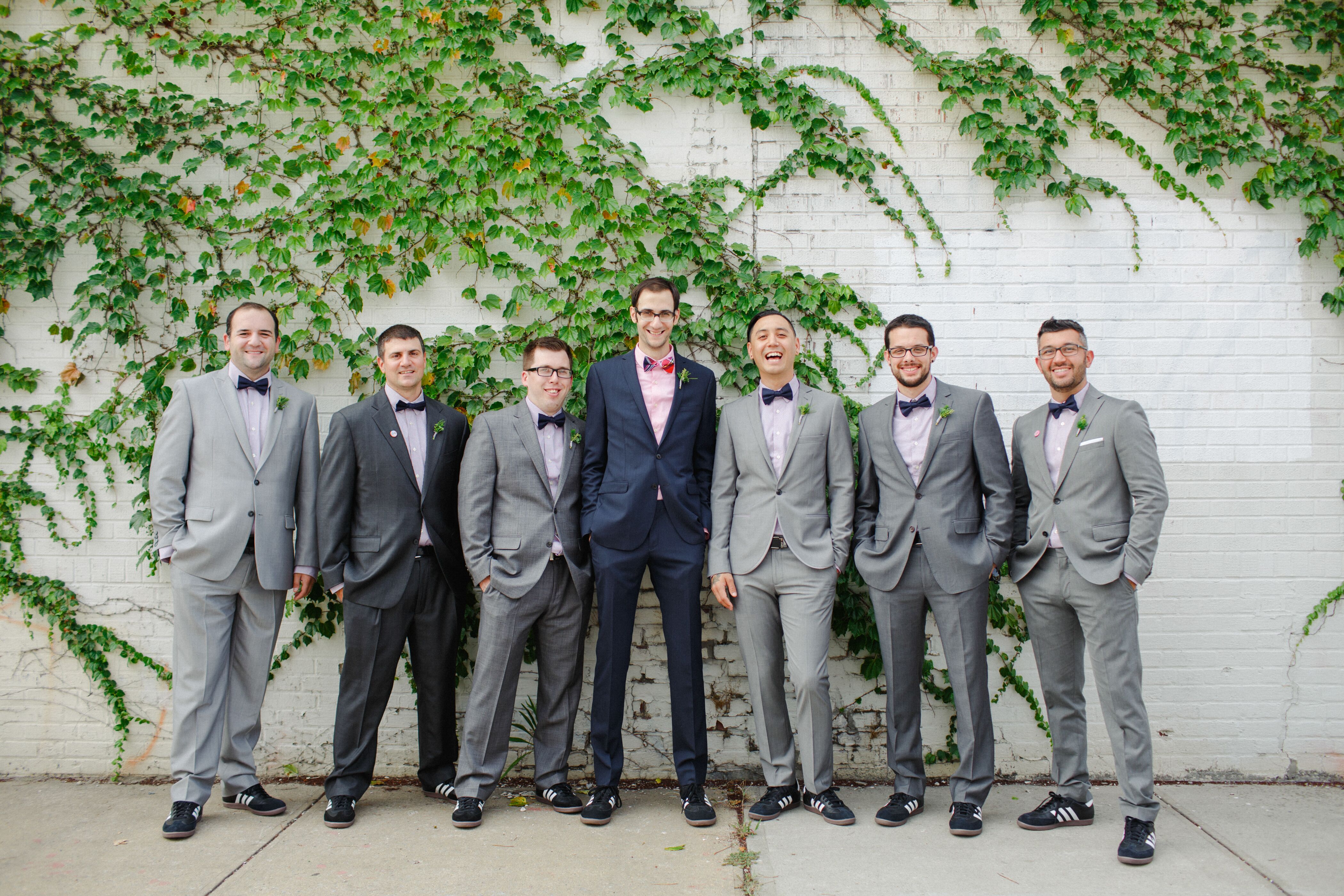 Matching Gray Groomsmen Suits