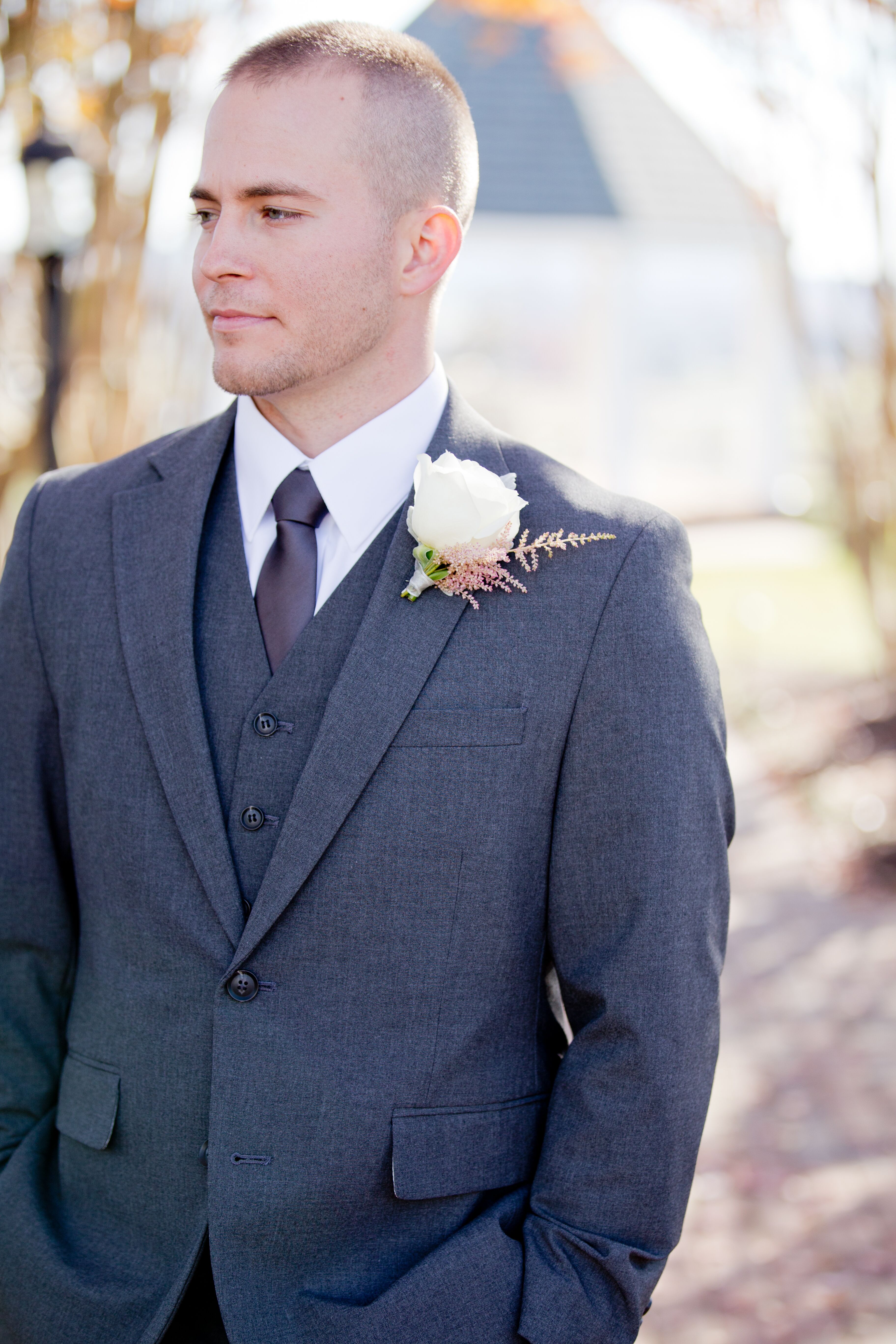 three piece suit with tie