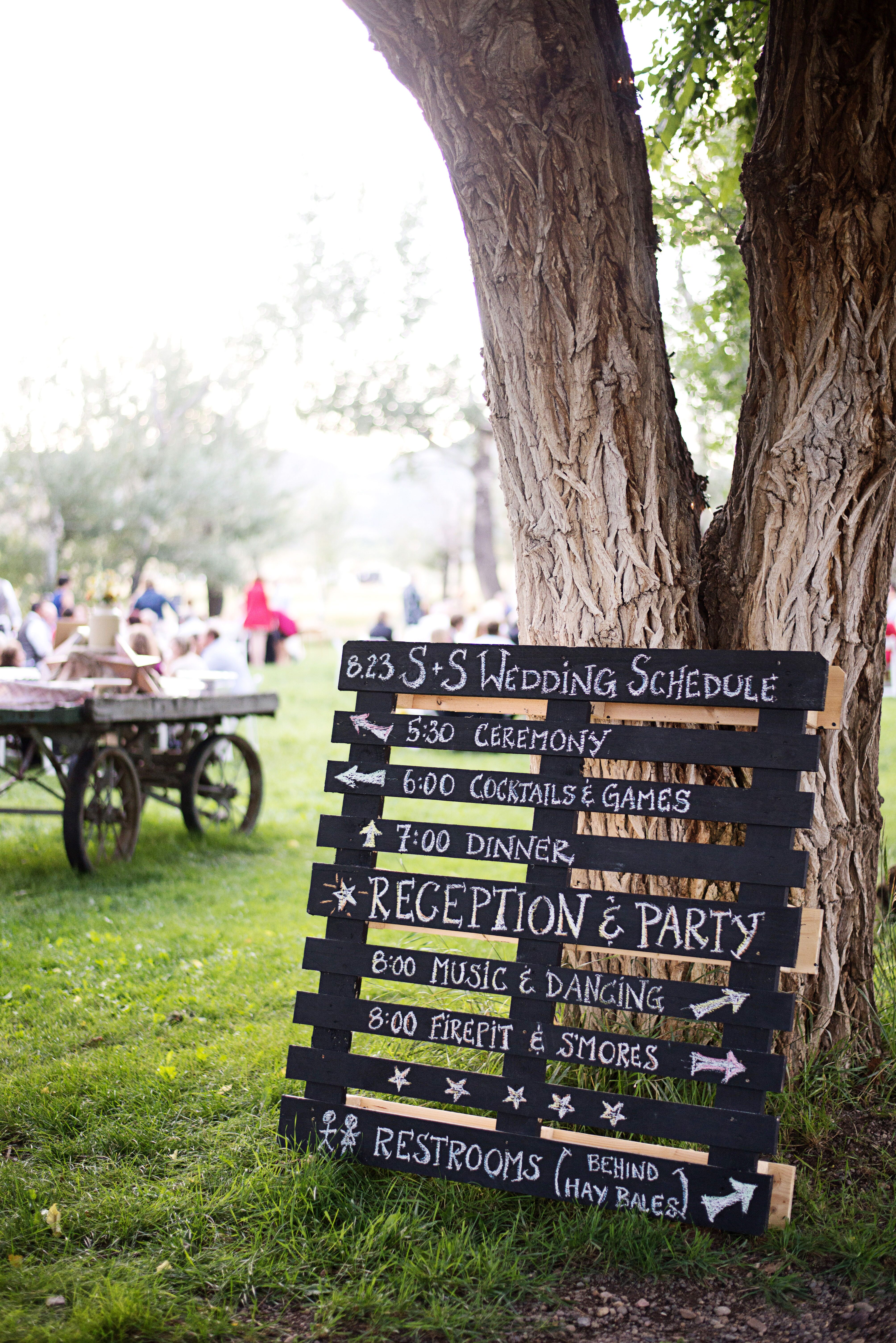 Rustic, DIY Wedding Program Display