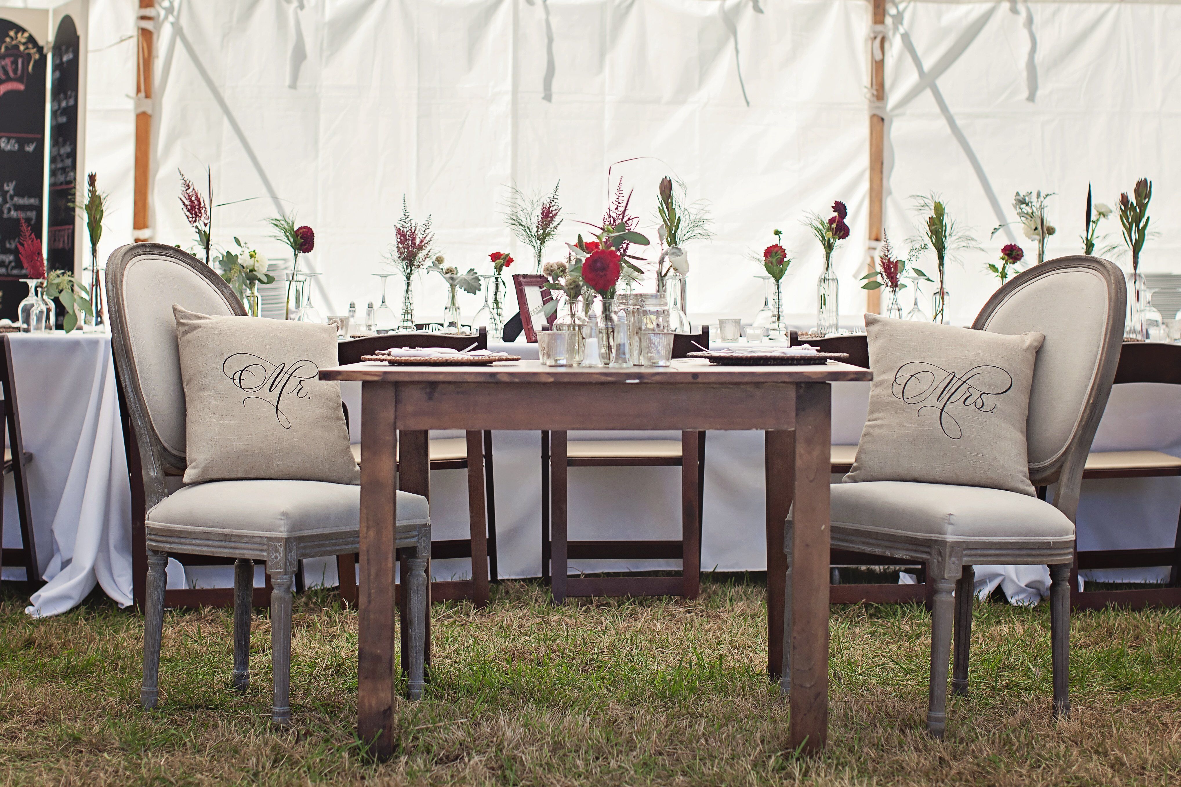 Rustic Bride And Groom Table Decor