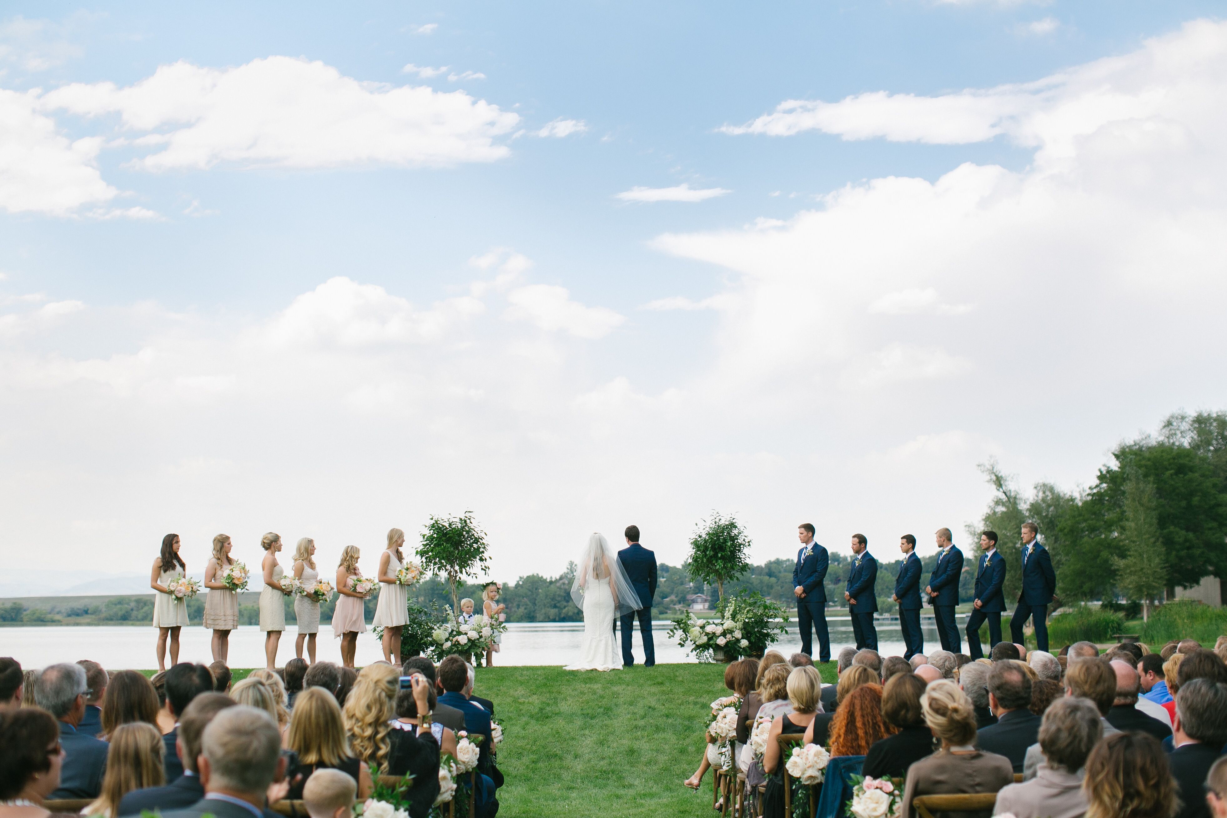 Waterfront Garden-party-inspired Wedding Ceremony