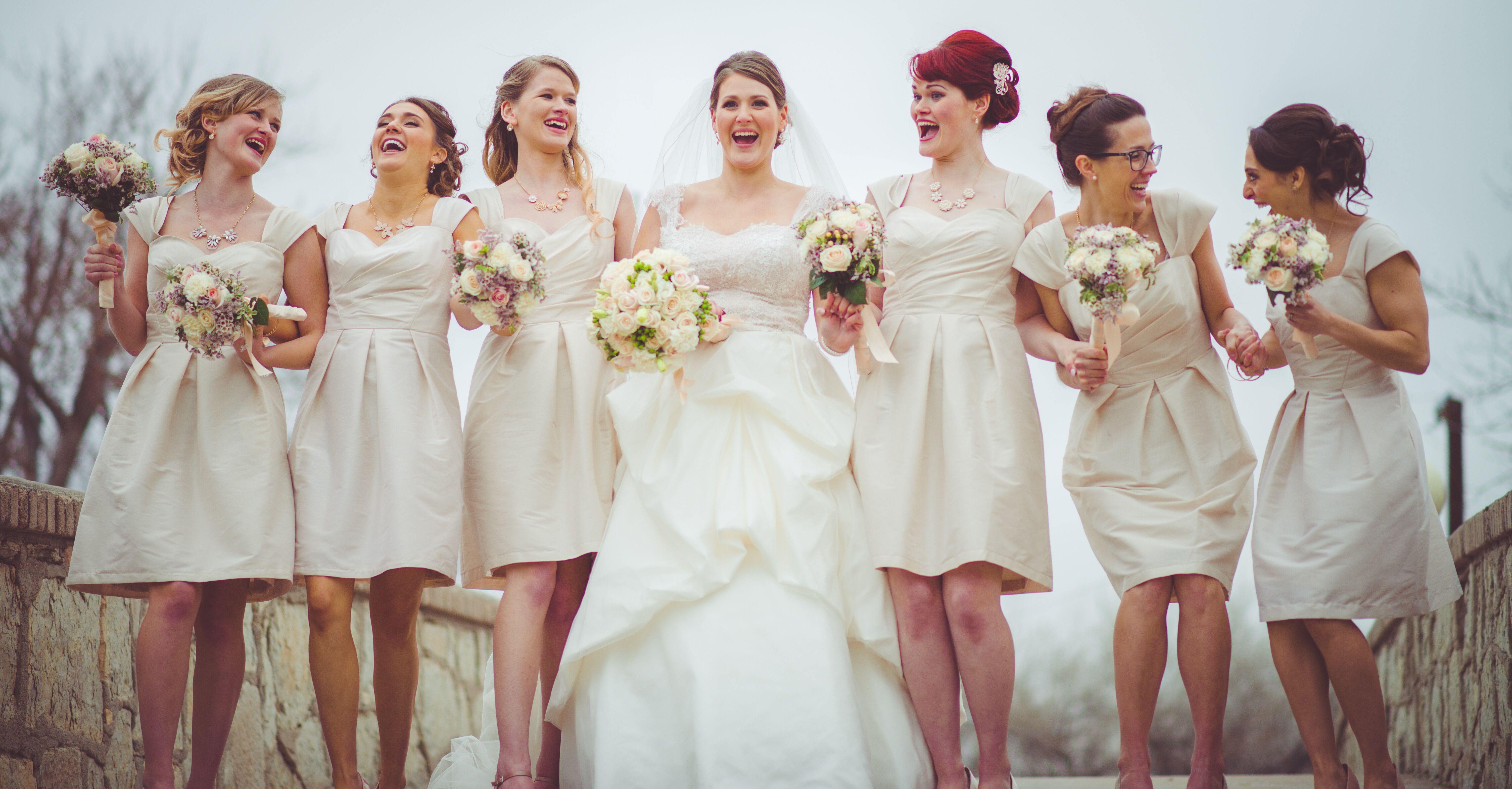 alfred sung champagne bridesmaid dresses The Shirley