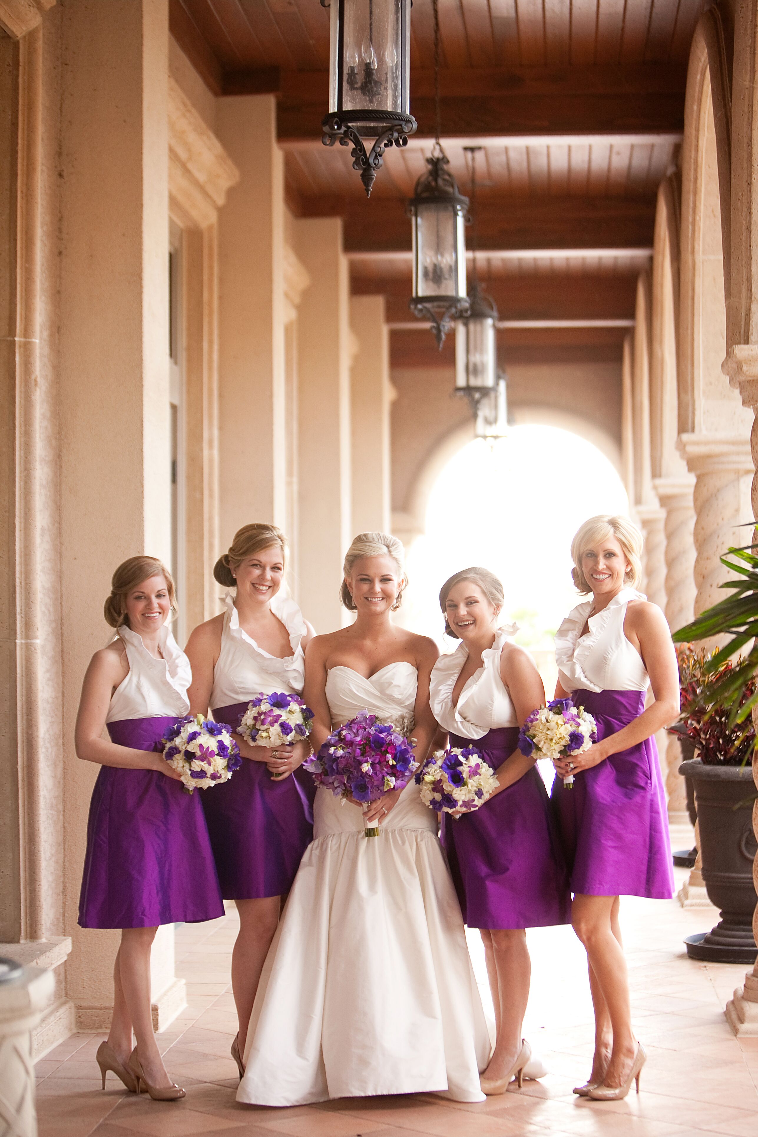 purple white dress