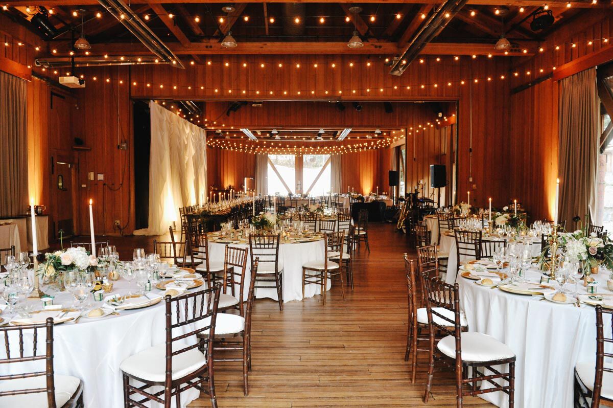  Rustic  Barn Reception  With String Lights