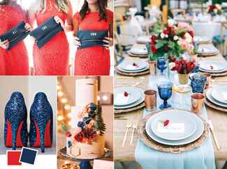 Scarlet and navy summer wedding color combo