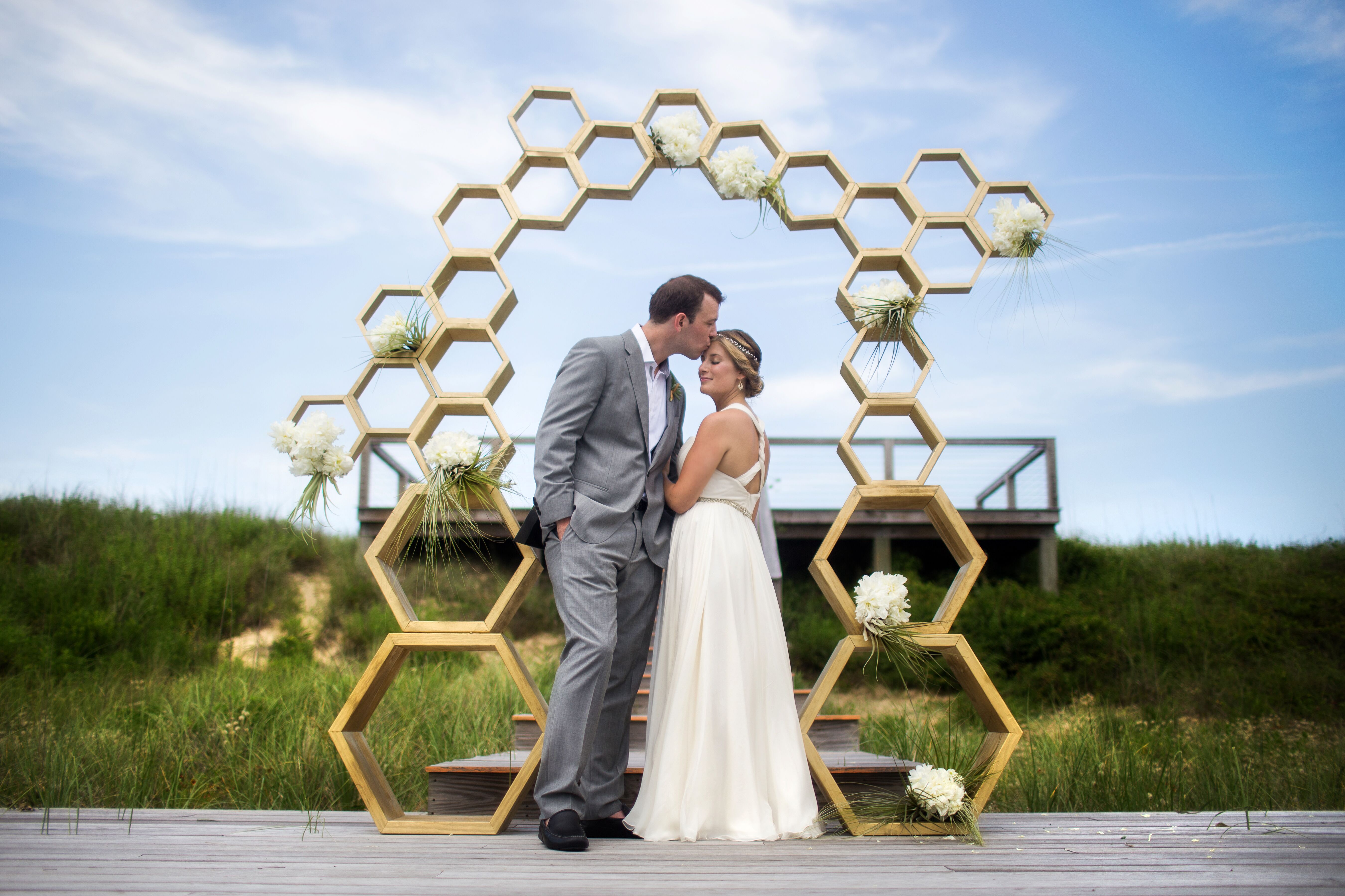 A Geometric Inspired Beach Wedding At Sanderling Resort In Duck