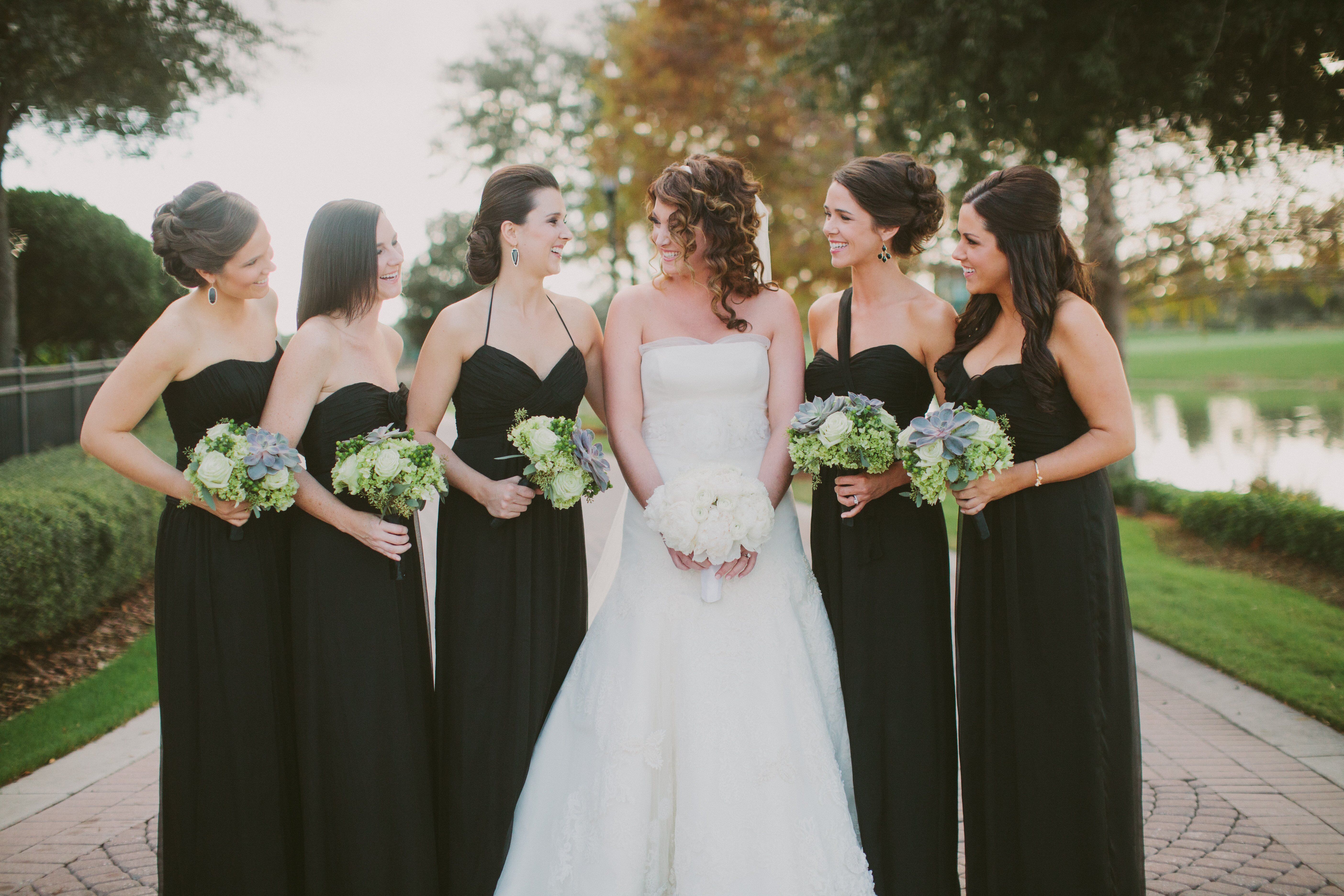 Elegant Black  Bridesmaid  Dresses 