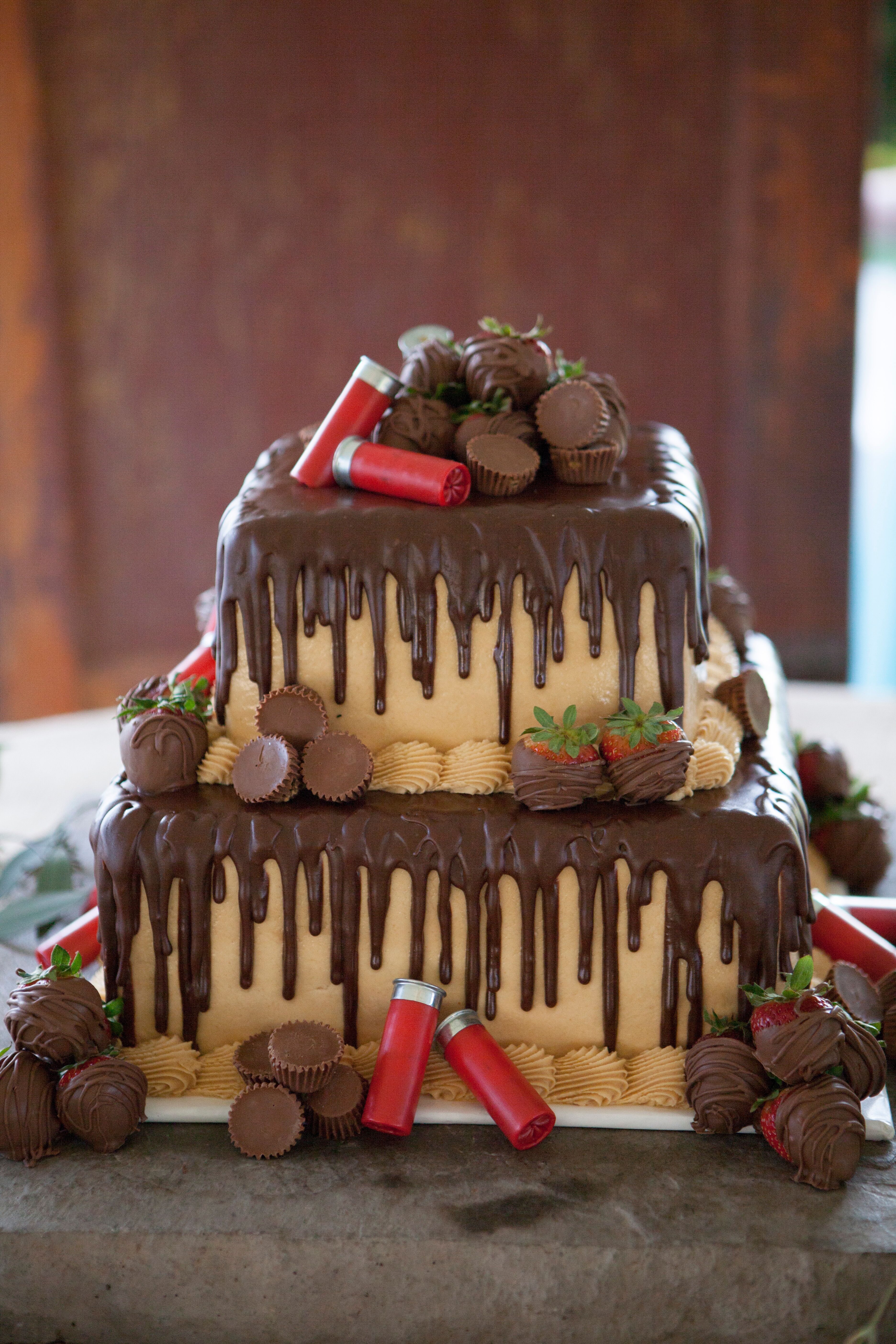 Tiered, Chocolate Peanut Butter Groom's Cake