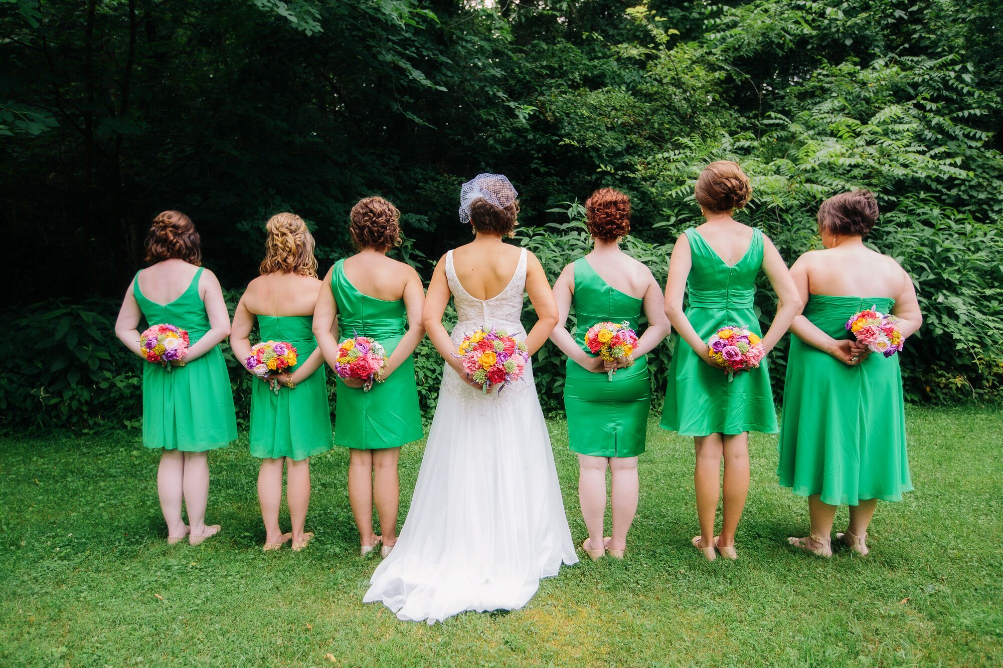 kelly green bridesmaid dress