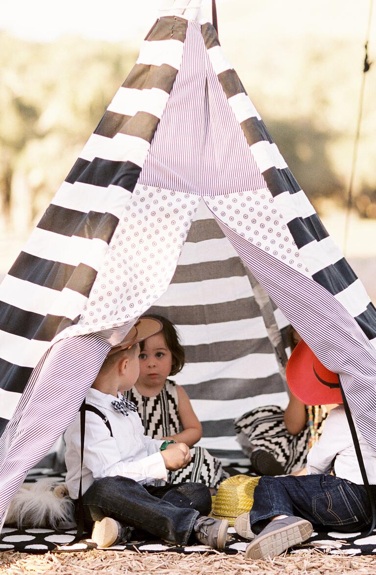 Wedding reception childcare tent
