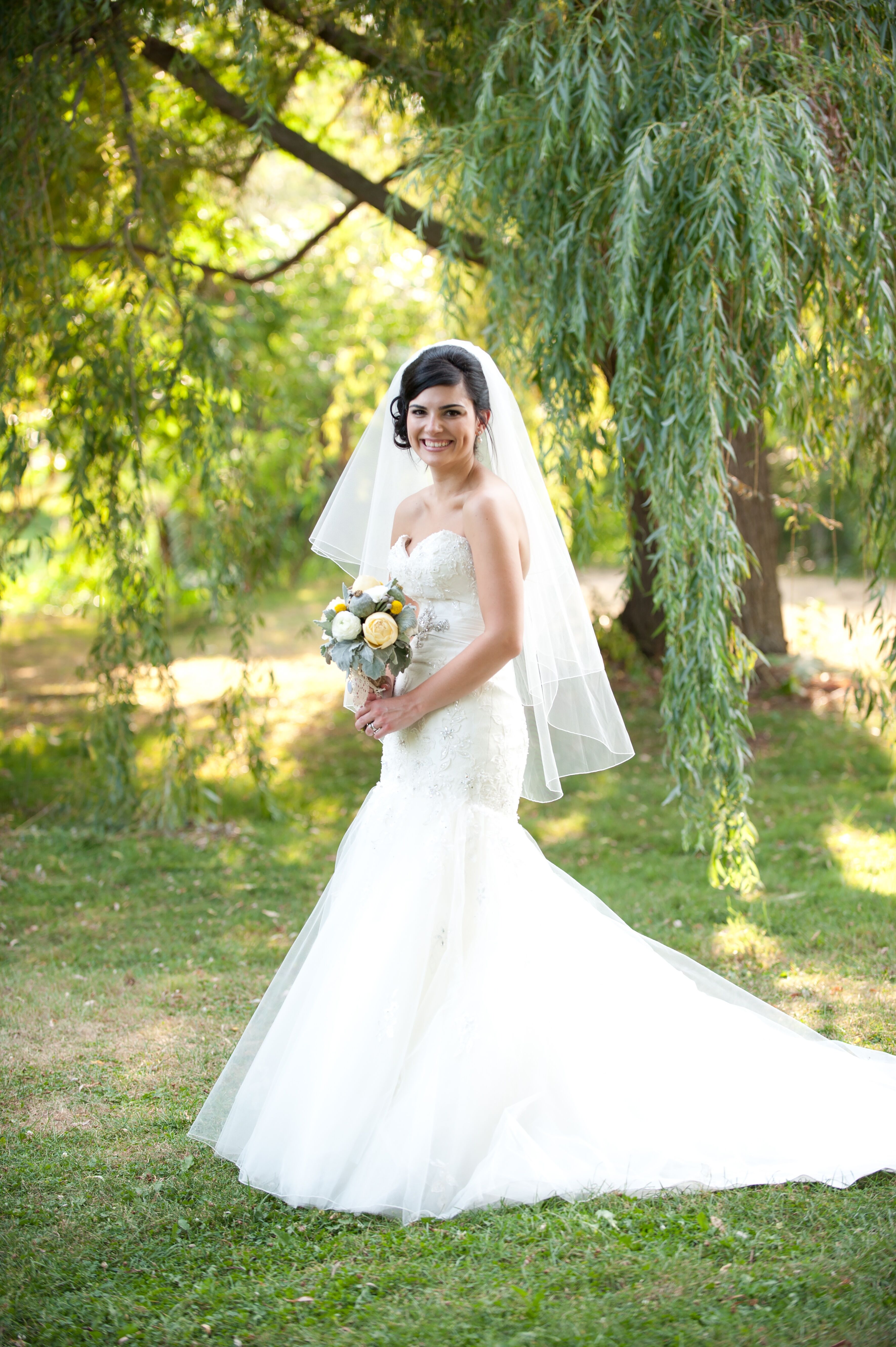 Strapless Short Chiffon Gonws with Sweetheart Silver