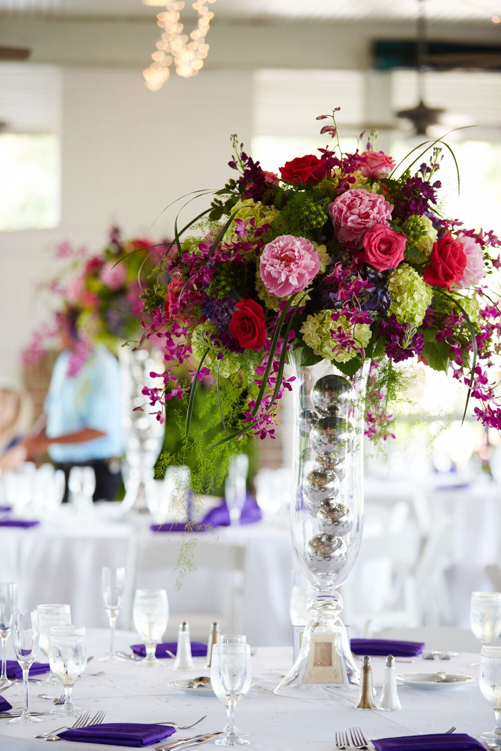 Rose and Hydrangea High Centerpiece