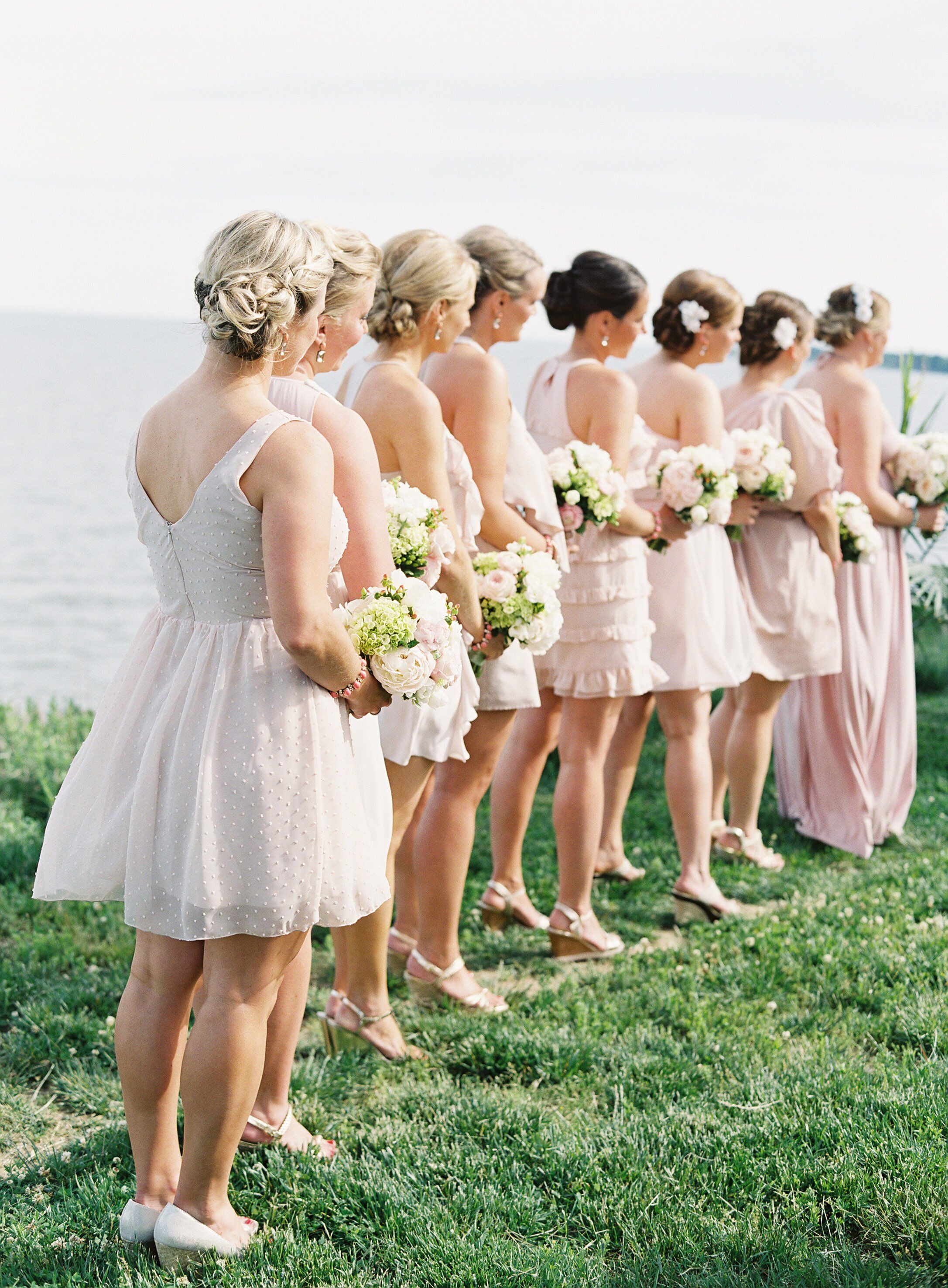 Blush-Tone Bridesmaid Dresses.