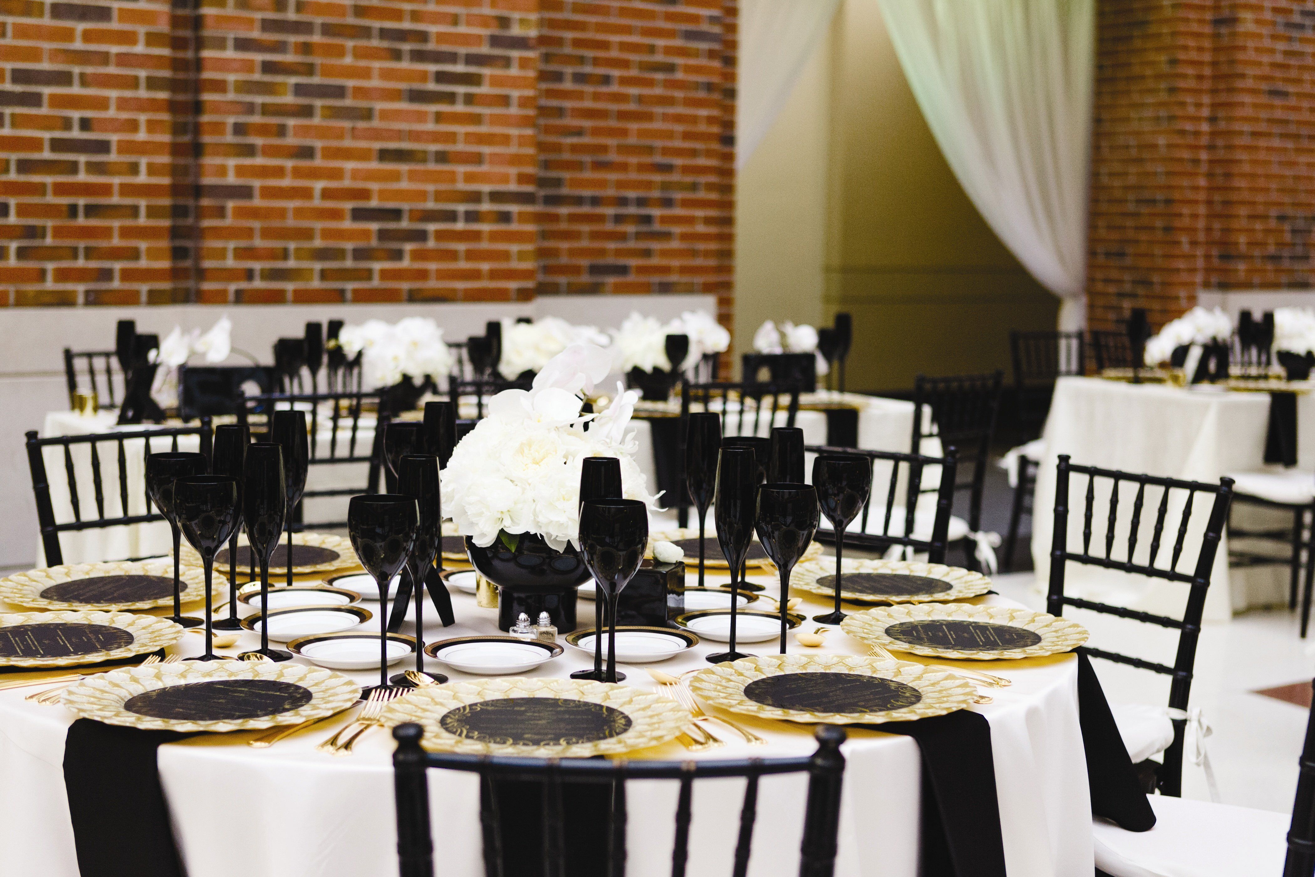 Black, Gold and White Table Decor
