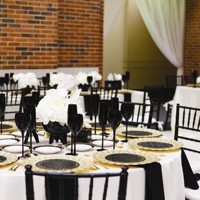 Black, Gold and White Table Setting