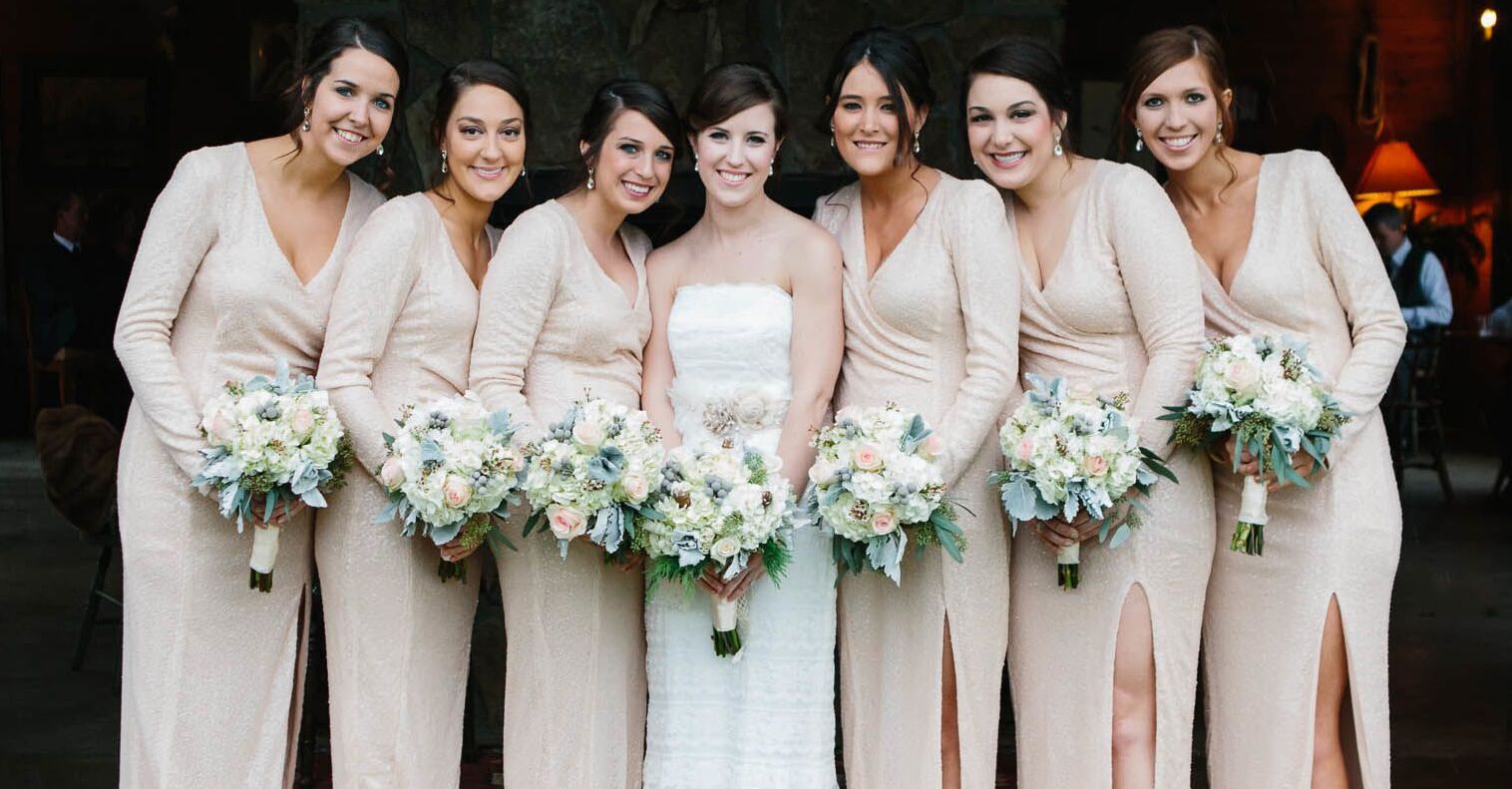 christmas wedding bridesmaid dresses