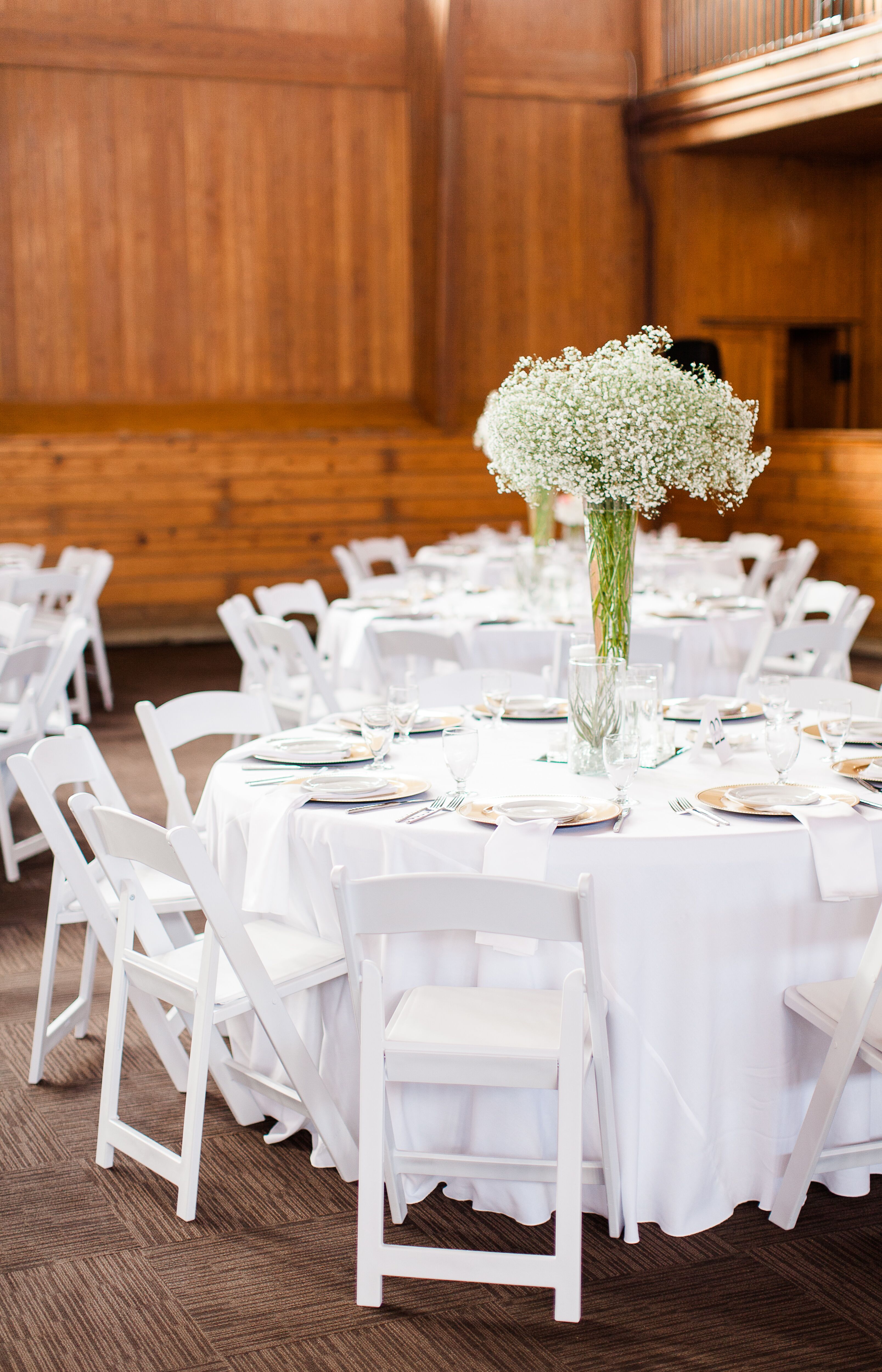 Baby S Breath Centerpiece In Tall Vase