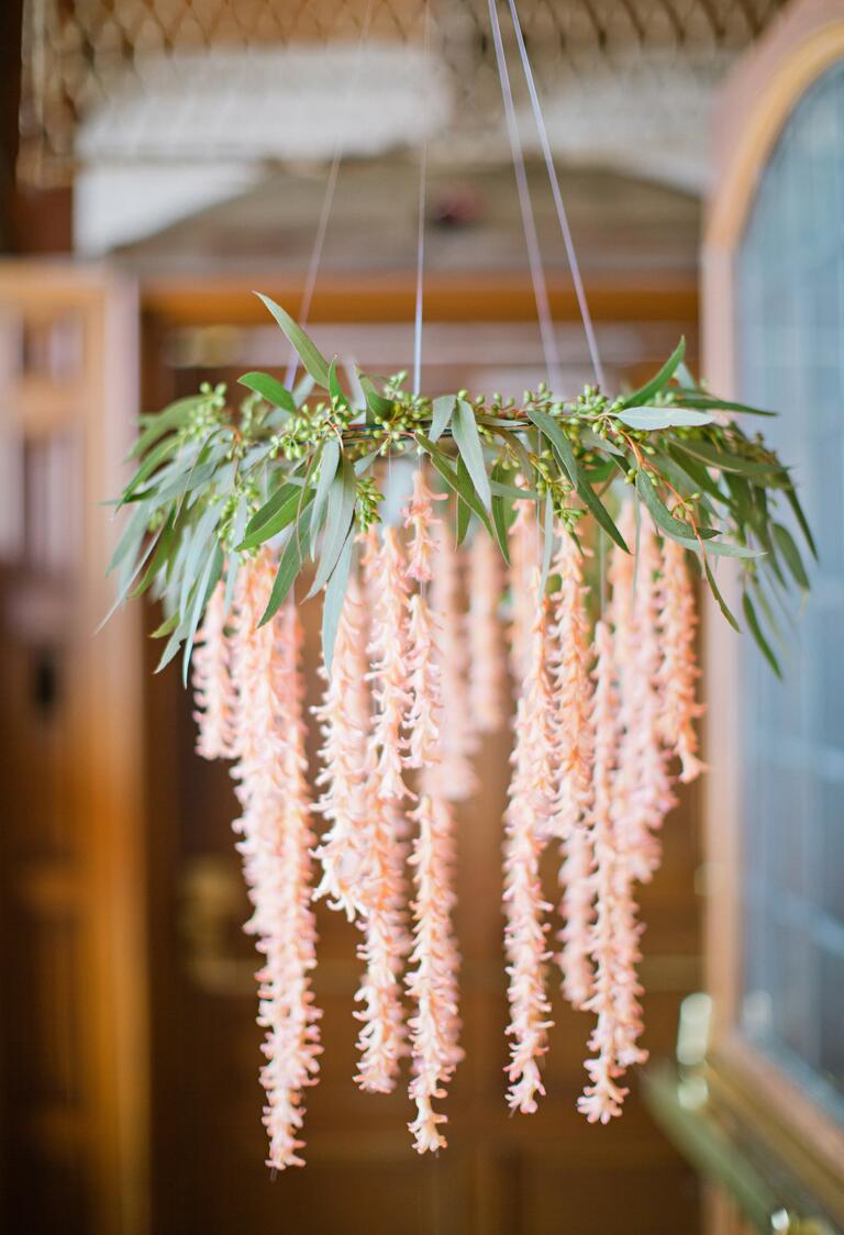 Flower and garland wedding chandelier