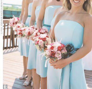 robins egg blue bridesmaid dresses