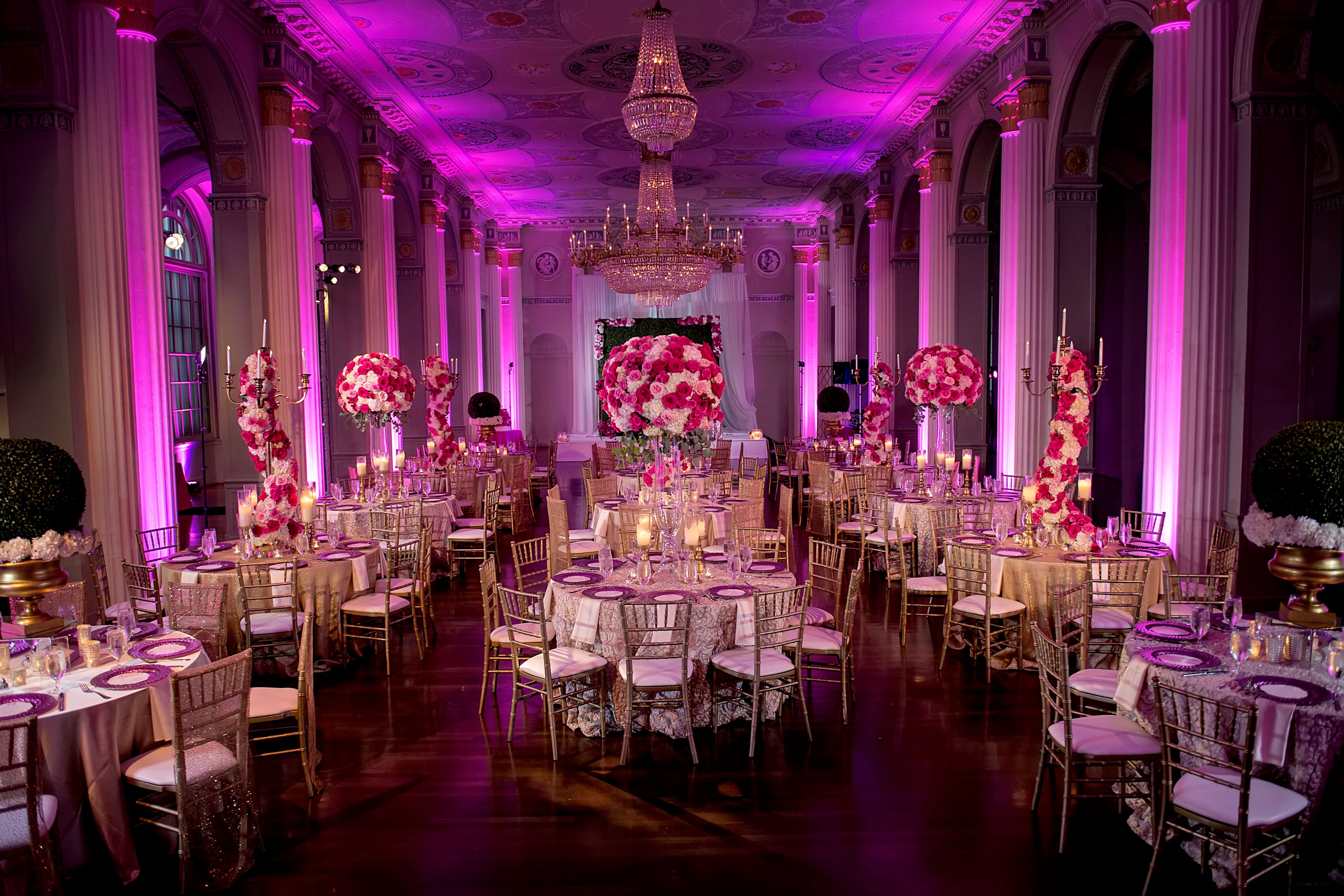 Glamorous Pink Dinner Reception