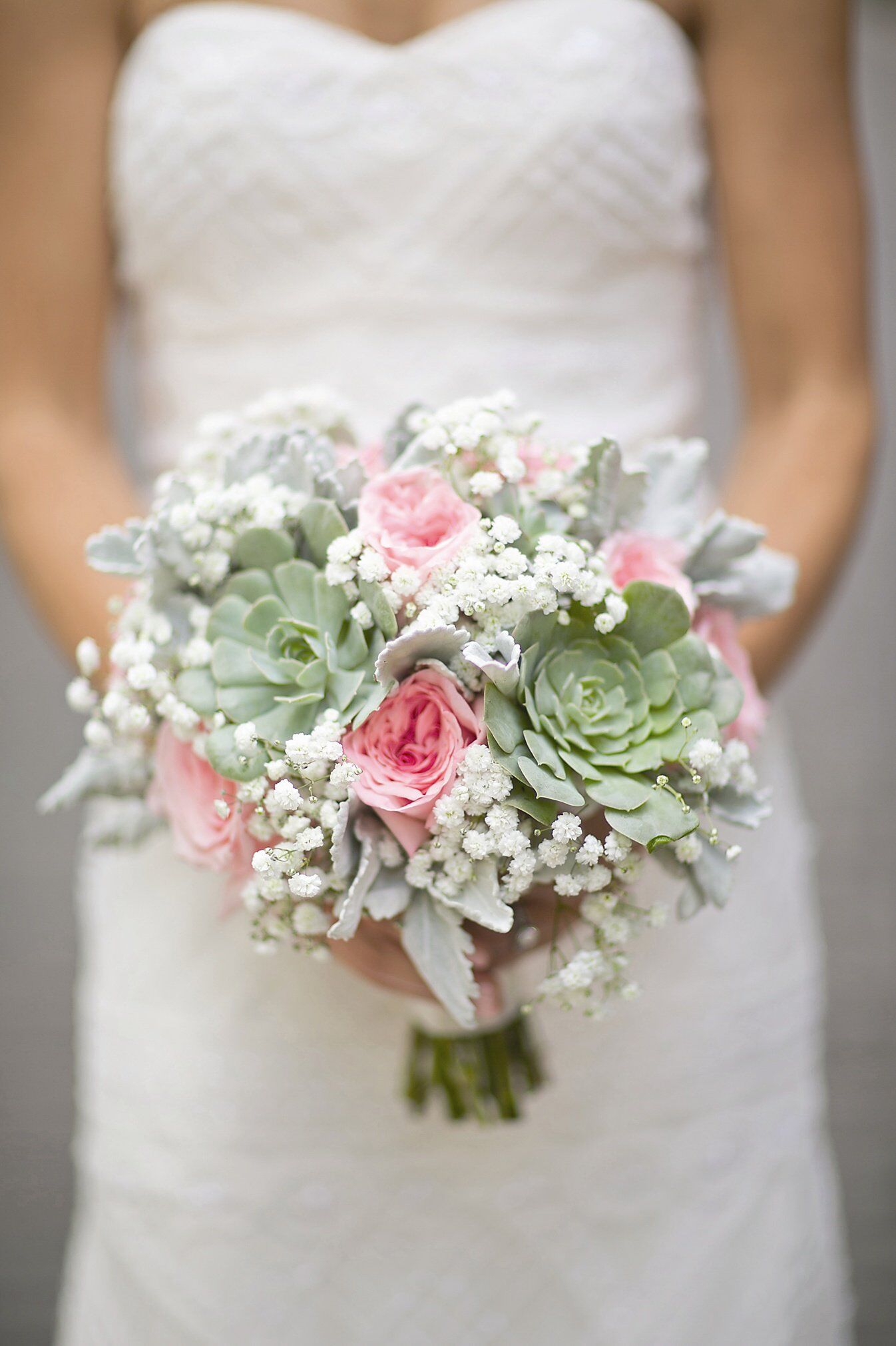 Rose and Succulent Bridal Bouquet