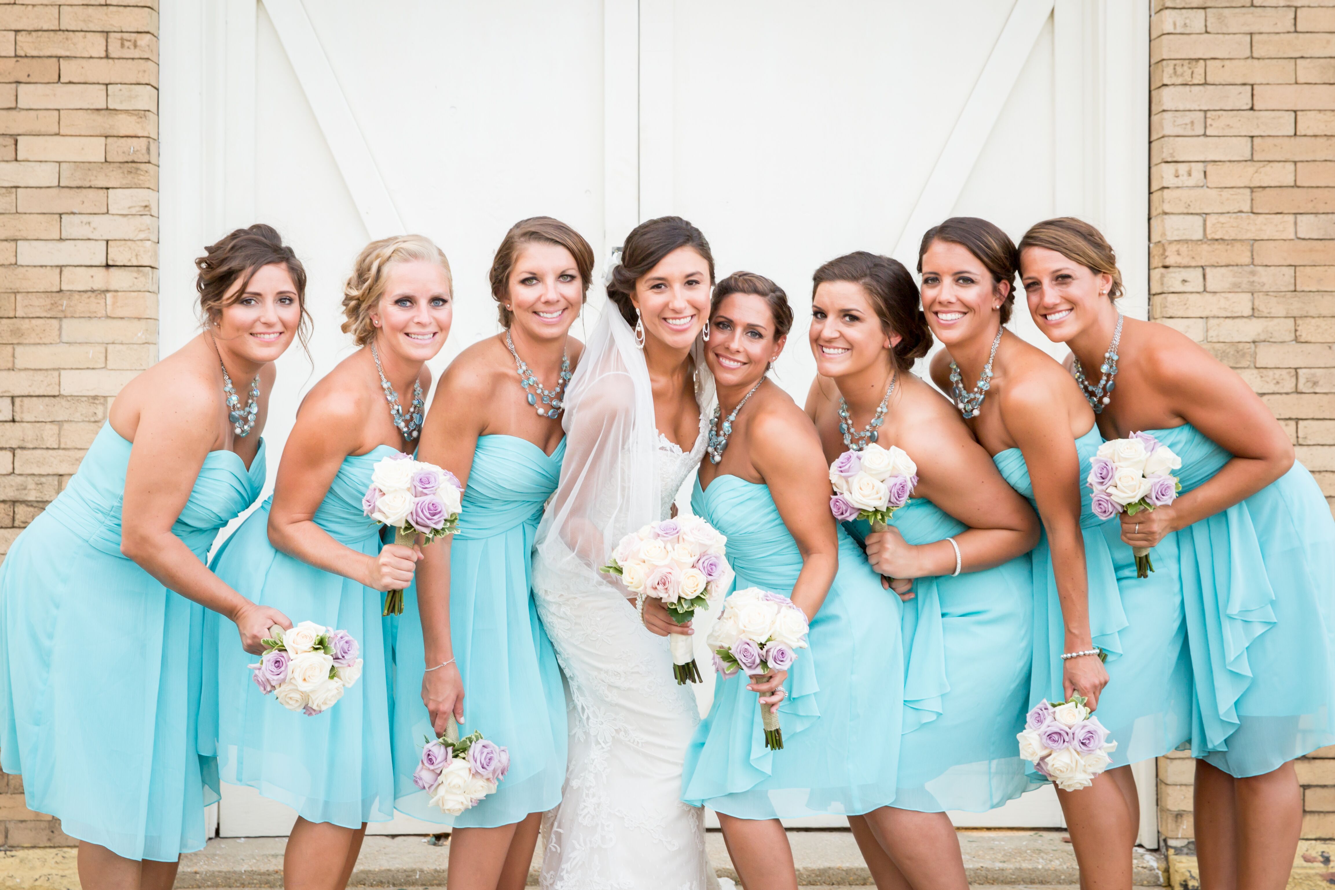 turquoise bridesmaid dresses under