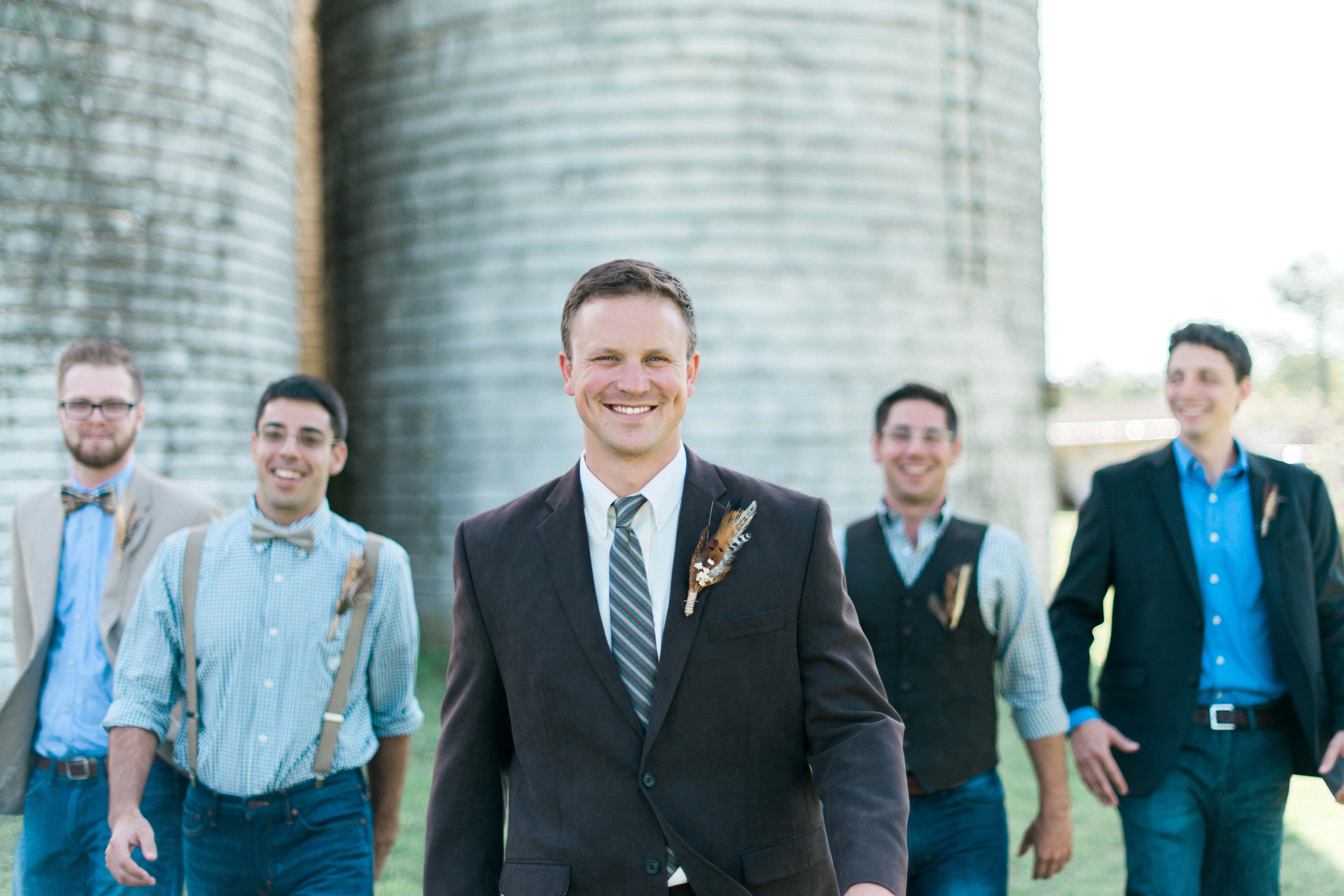 Groomsmen jeans and outlet suspenders