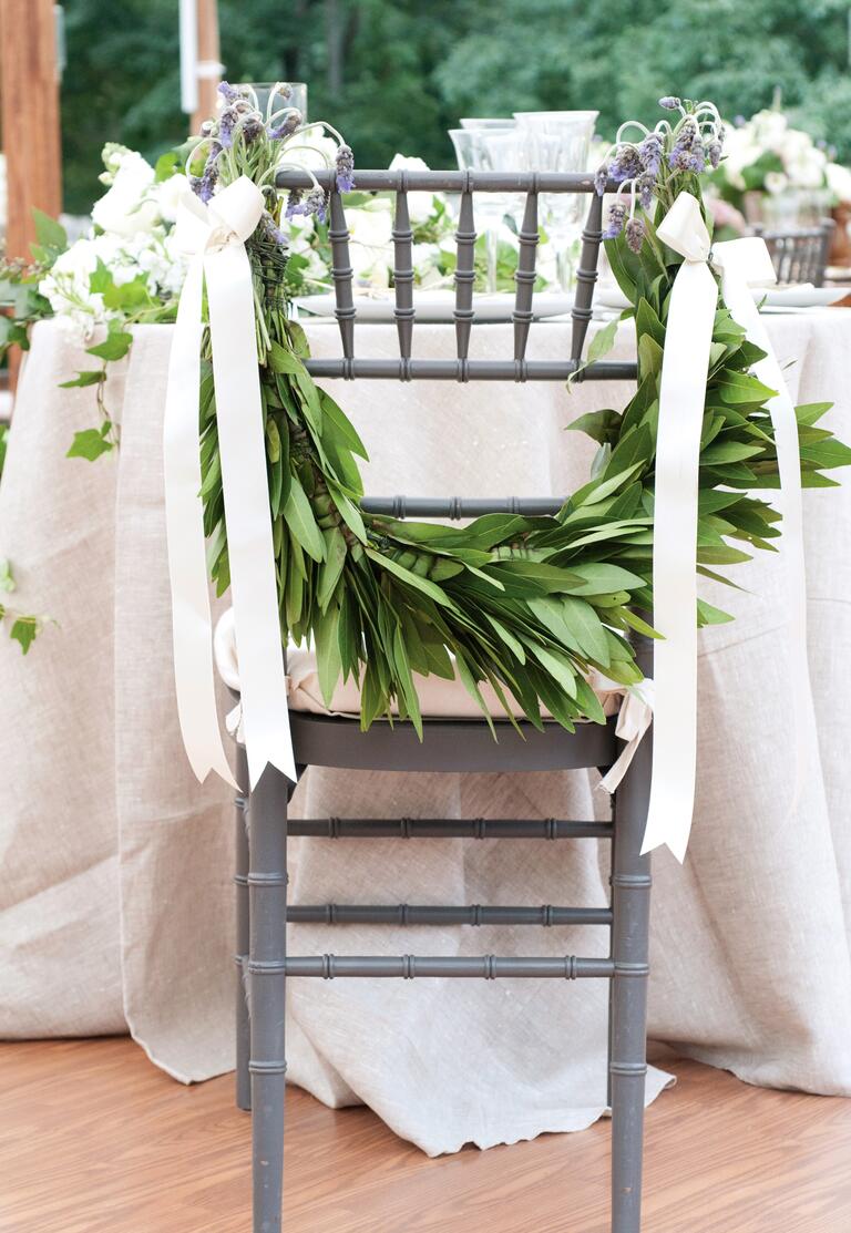 Leafy chair garland
