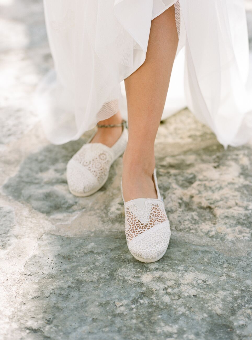 Ivory Crochet TOMS Wedding Collection Shoes